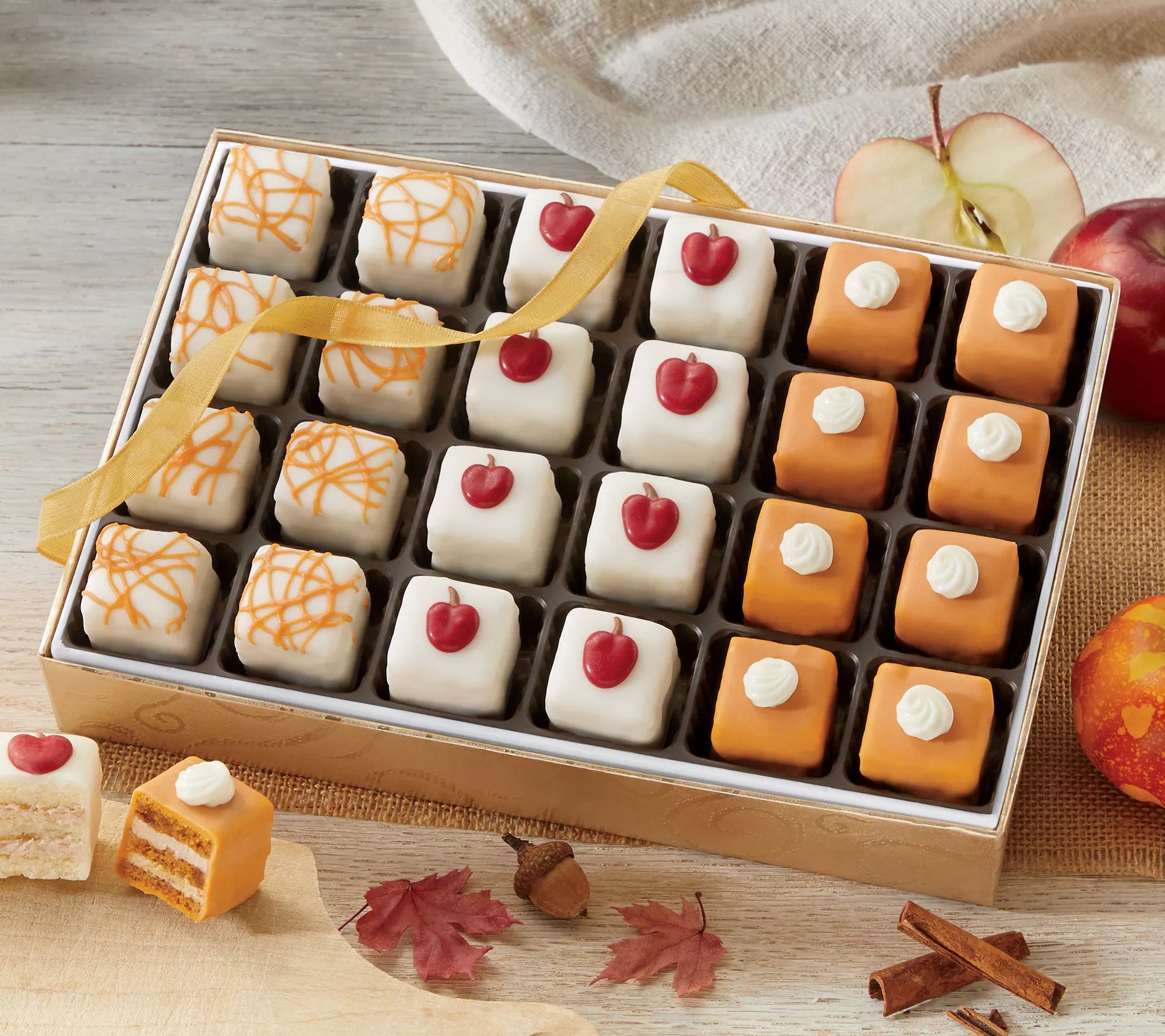 Ships 10/9 Swiss Colony 24 Piece Harvest Petits Four in Gift Box