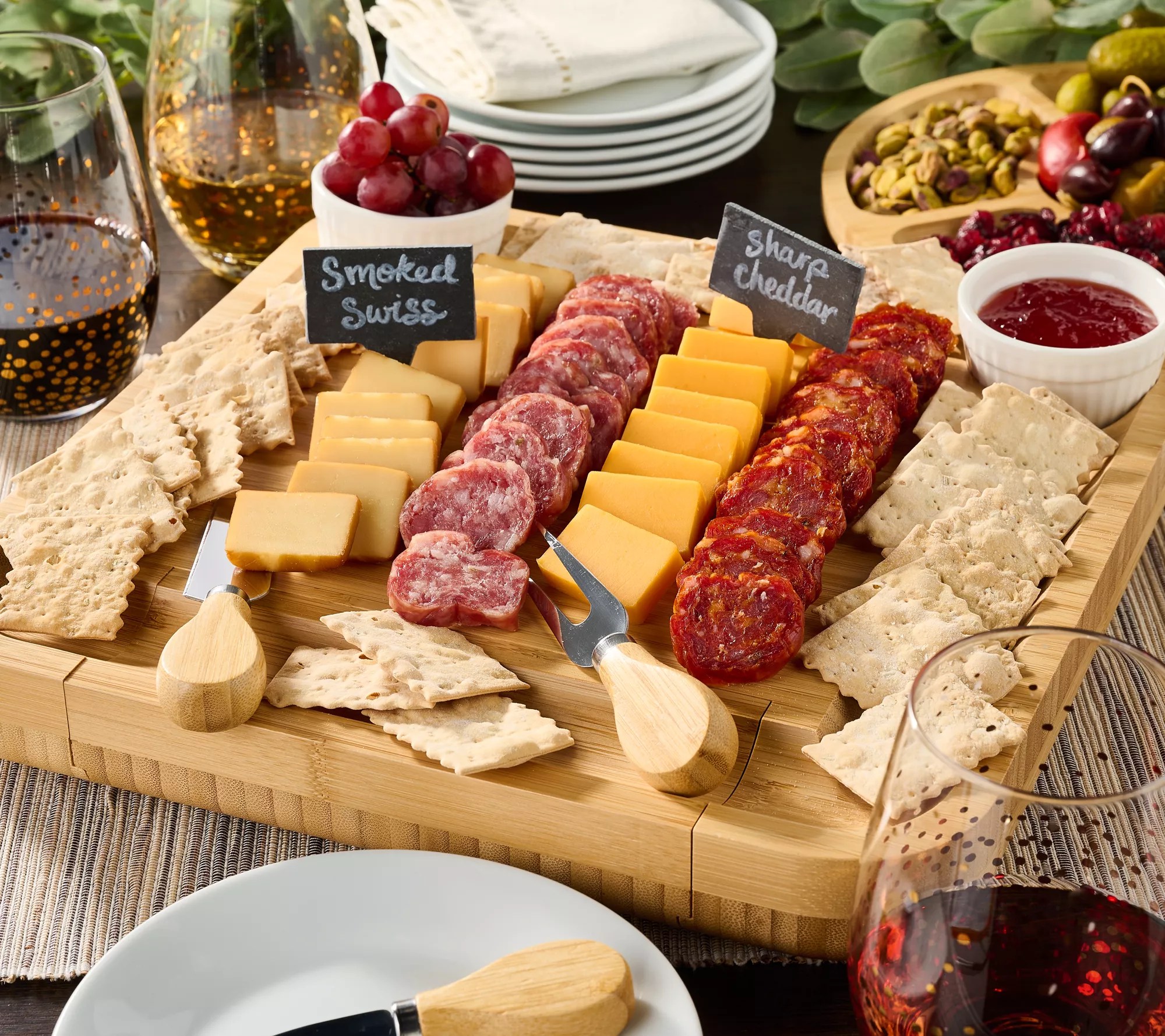 Sergio's 6pc Charcuterie Pairings w/ Boards & and Knife Set