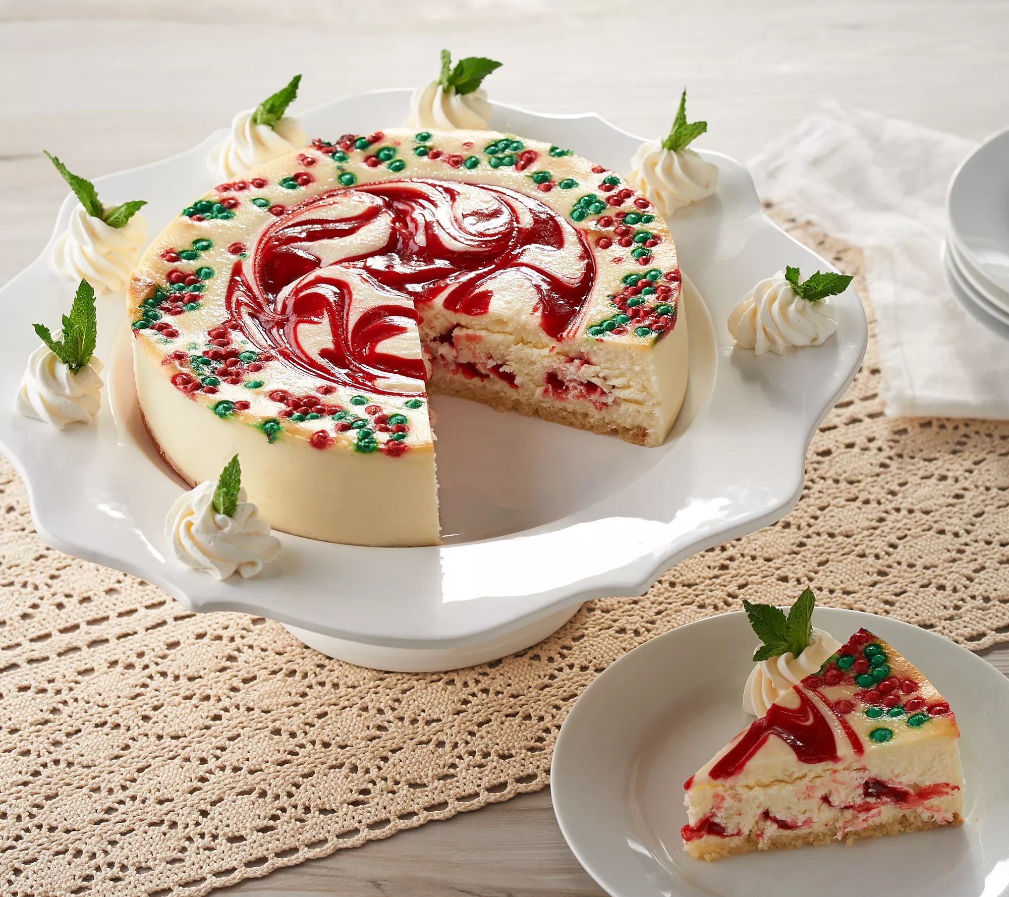 Junior's 3 lb. Christmas Swirl Cheesecake