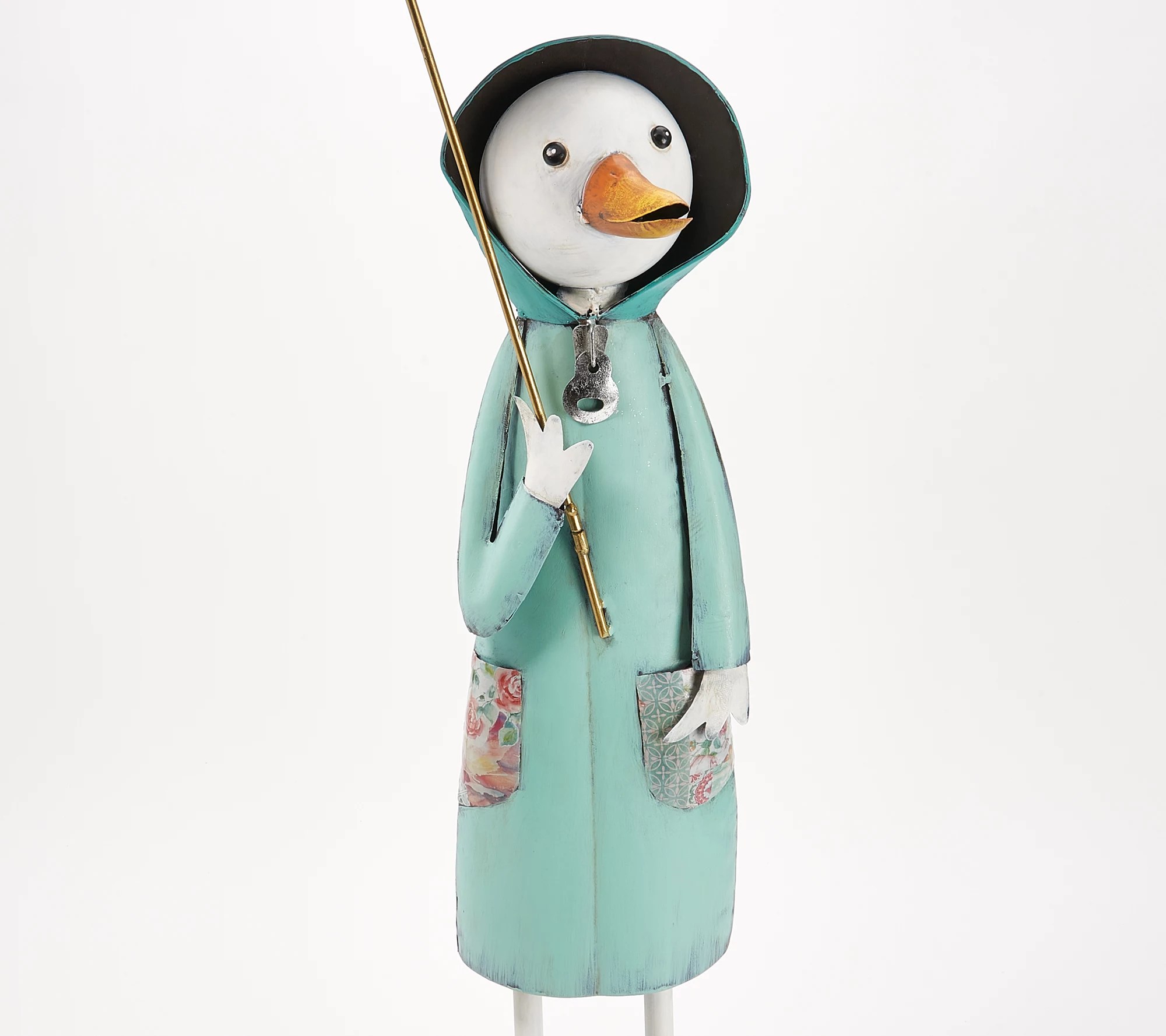 Plow & Hearth Garden Duck in Raincoat
