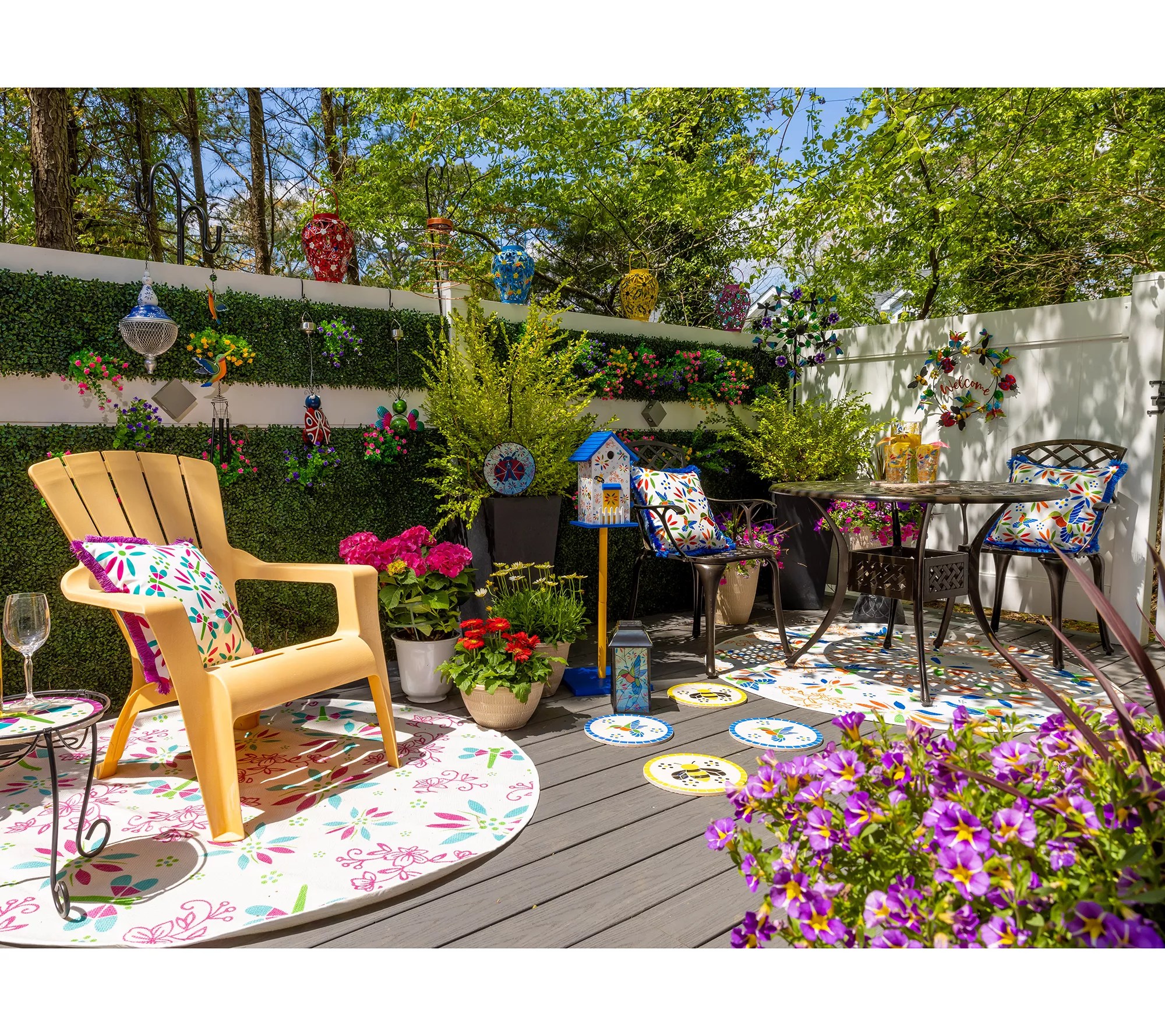 "As Is" Temp tations Outdoor Centertaining 5' Round Outdoor Rug