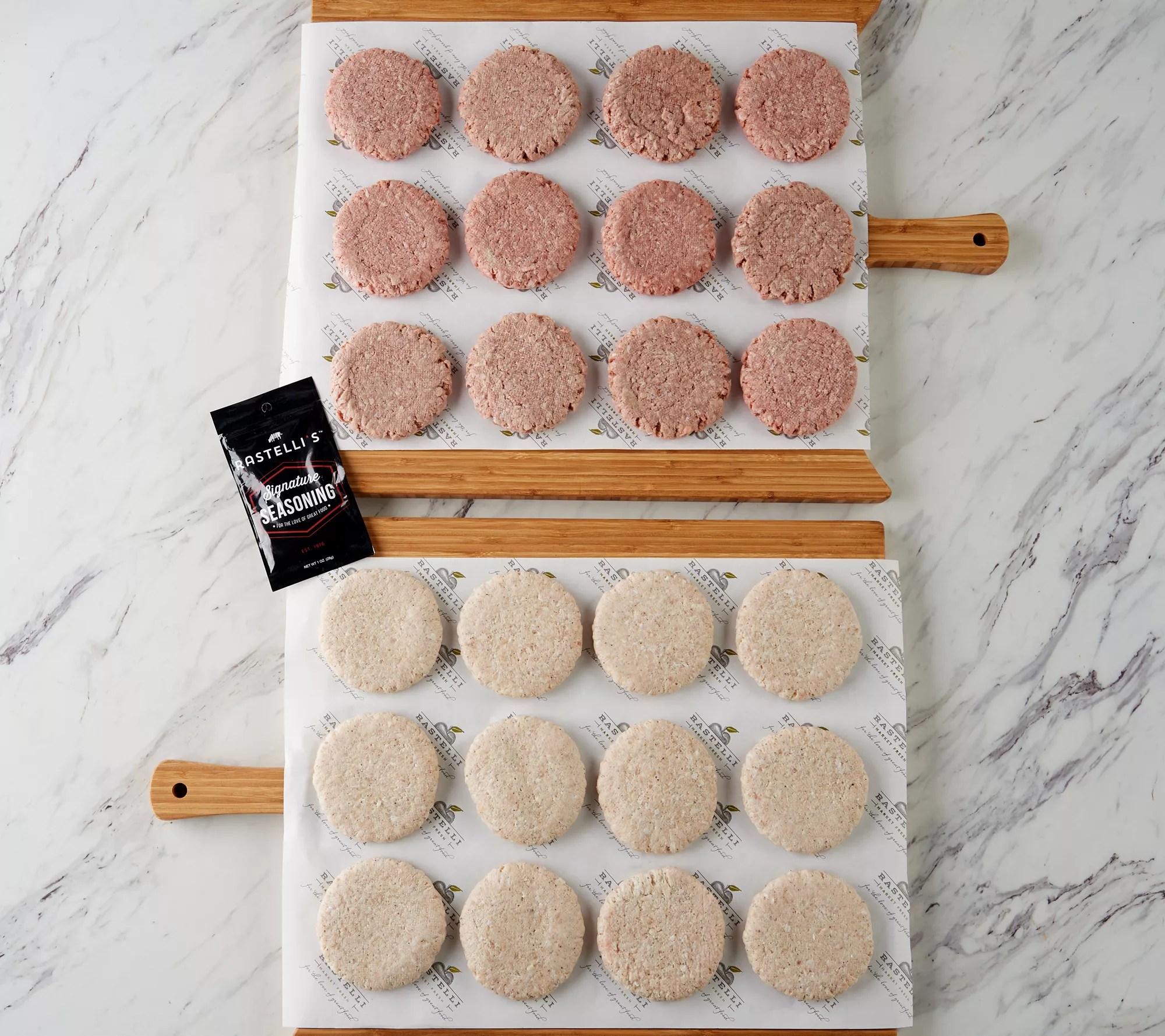 Rastelli's (24) 5oz Choice of Beef or Turkey Burgers - QVC.com