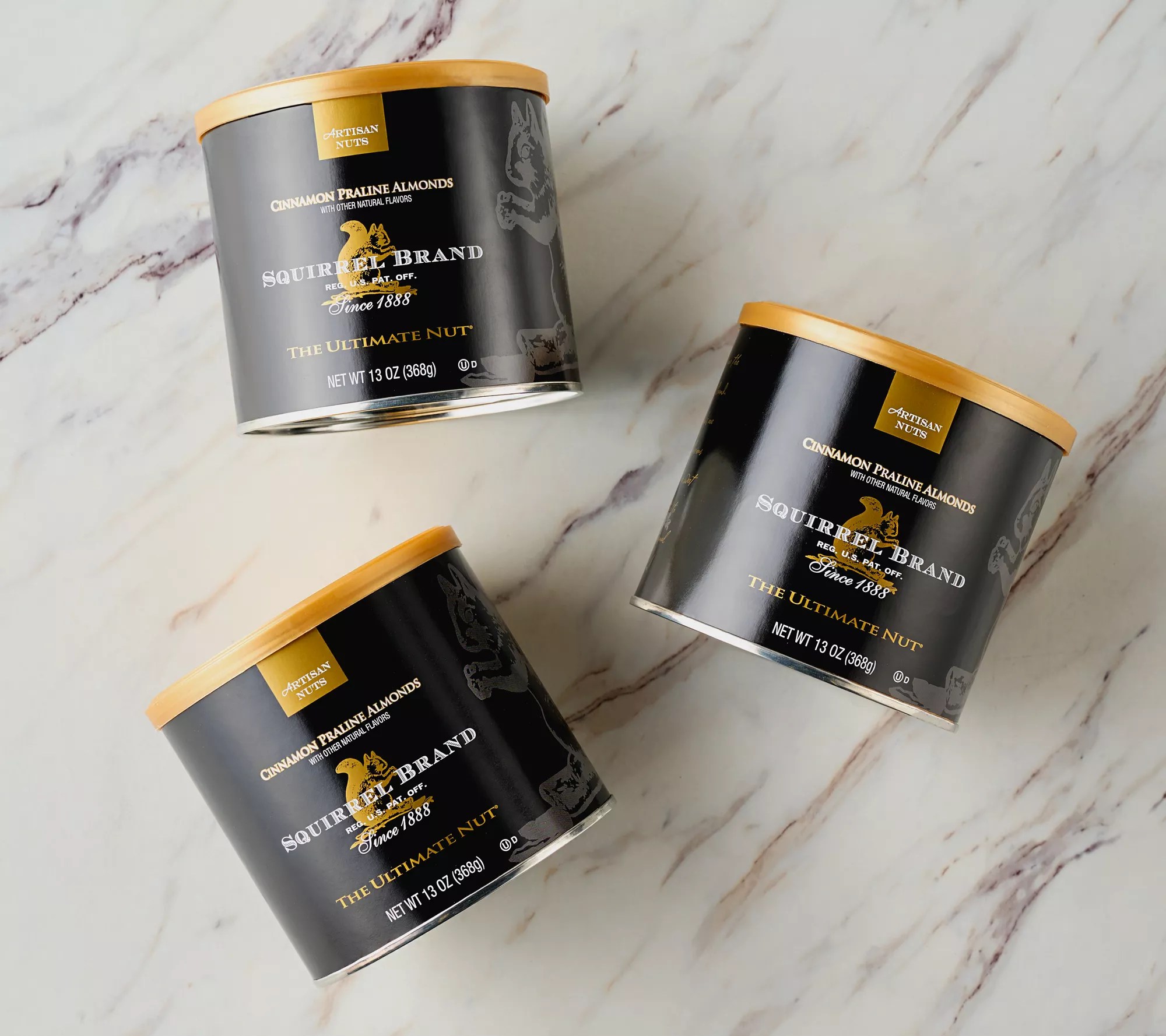 Squirrel Brand (3) 13 oz. Cans of Cinnamon Praline Almonds Auto