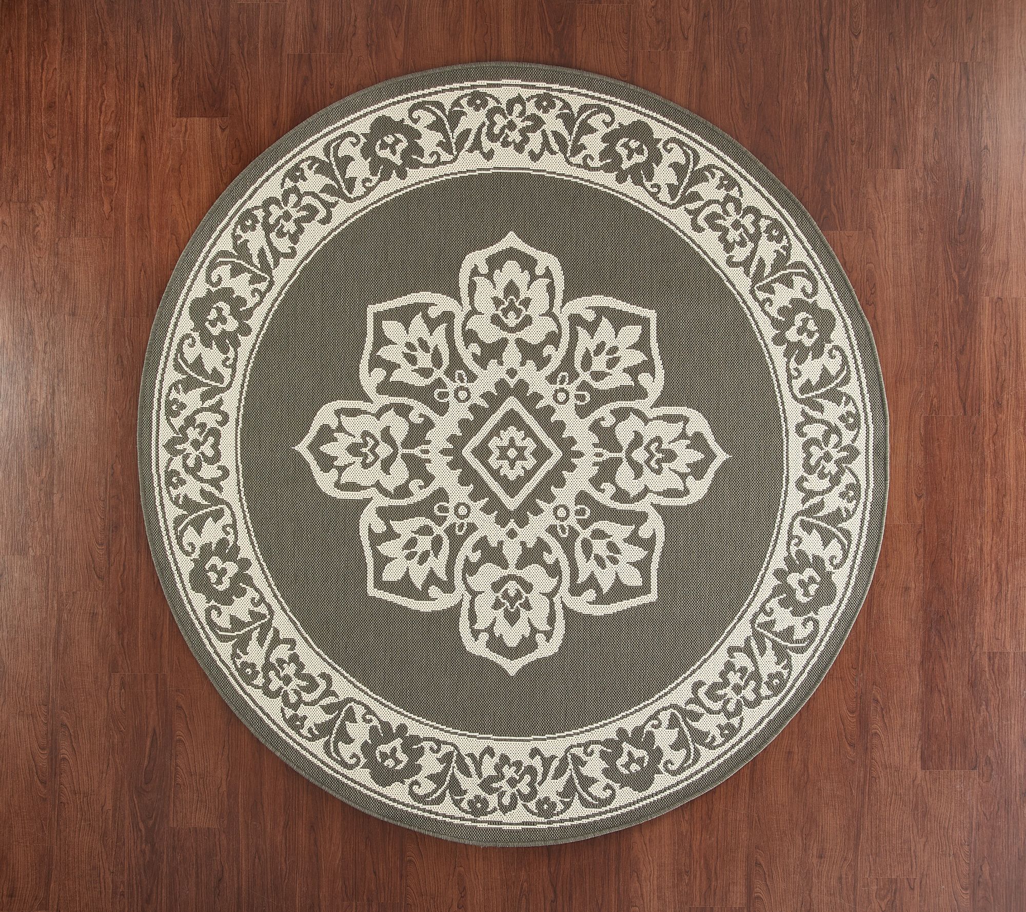 Veranda Living 77" Round Star Medallion In/Outdoor Reversible Rug