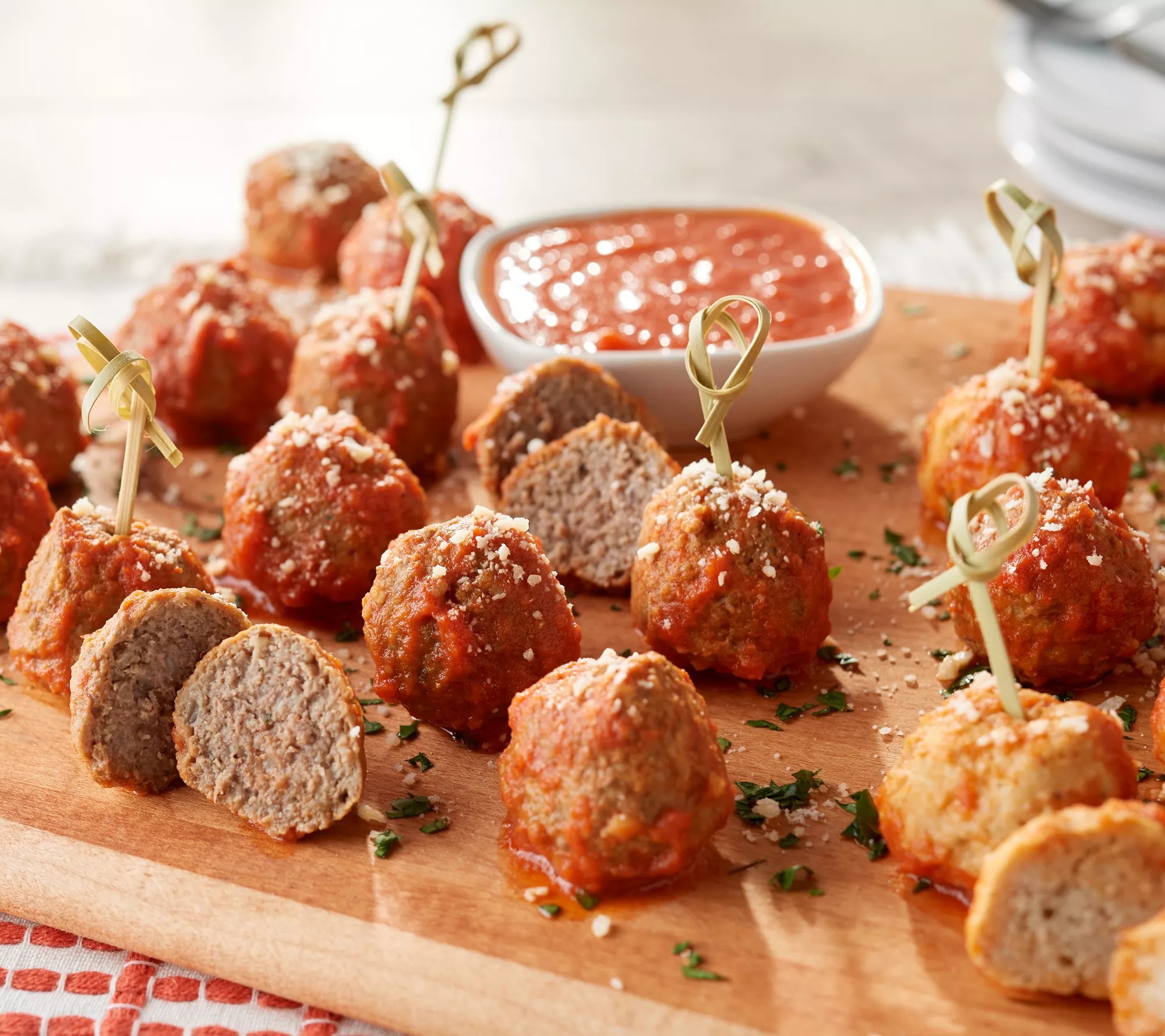 Mama Mancini's 64 Count Beef or Turkey Mini Meatballs with Sauce