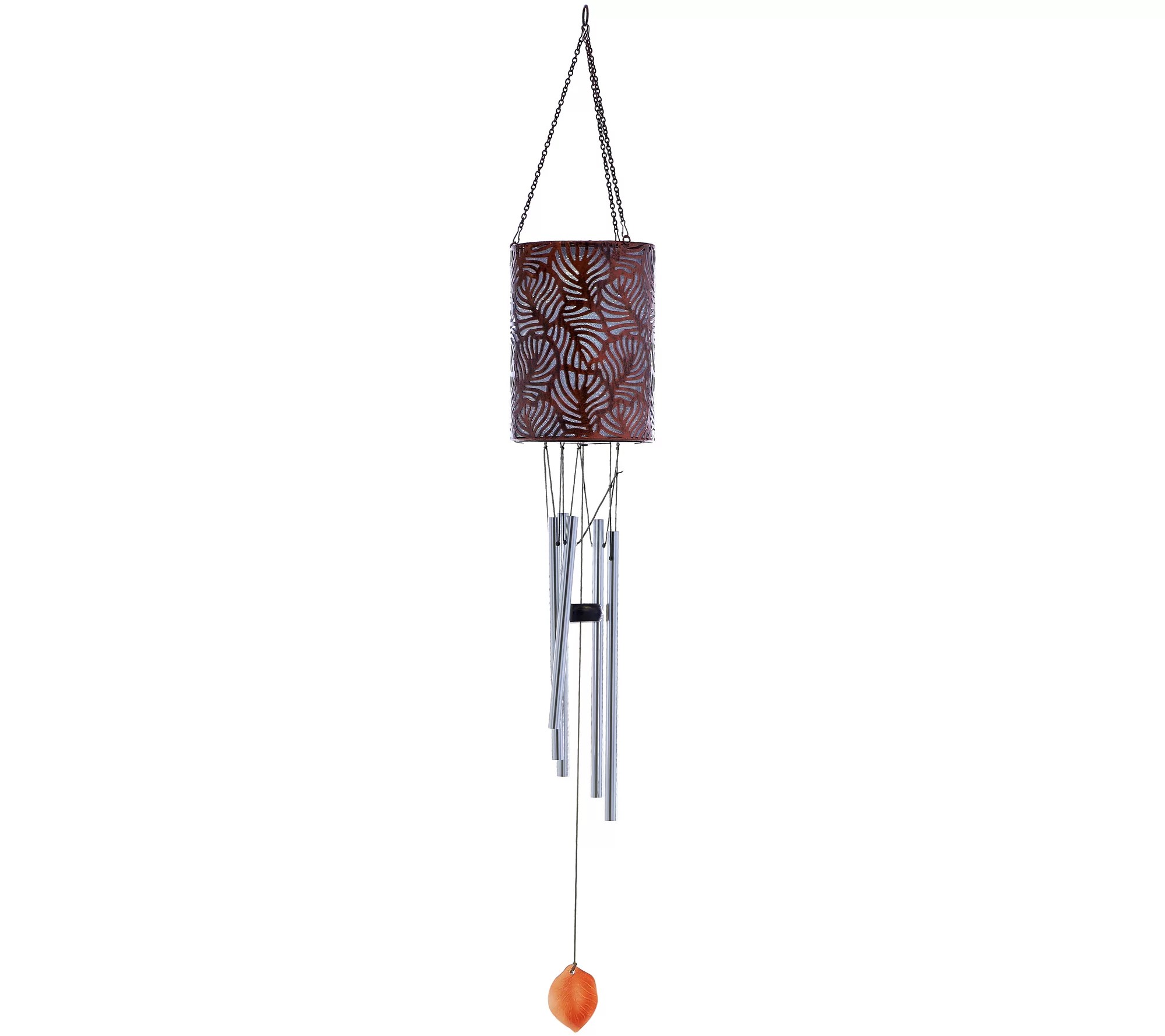Metal Leaf Wind Chimes with Solar Light Lights