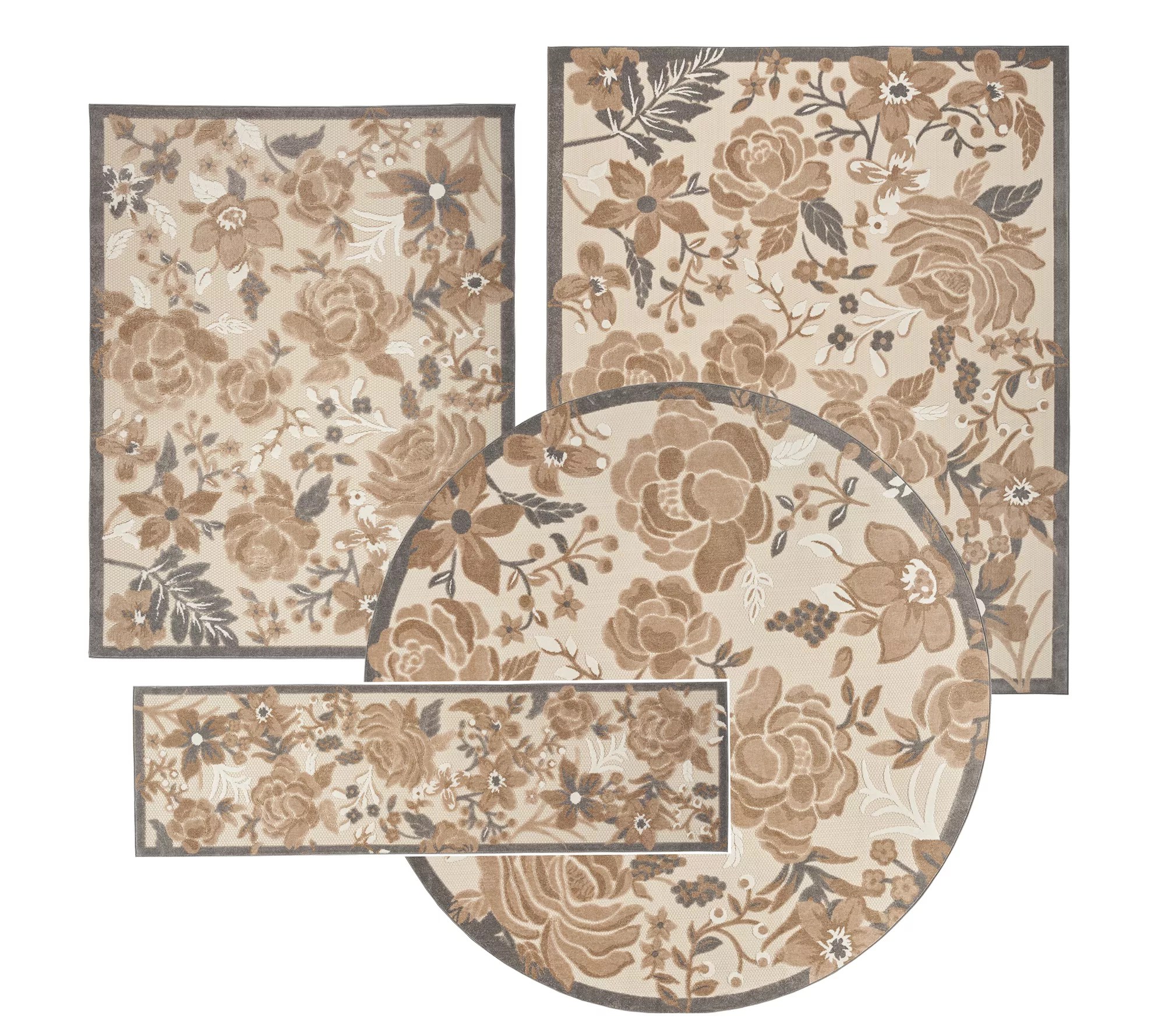 Nourison Romantic Garden & Daisy Bouquet Indoor/Outdoor HighLow Rug