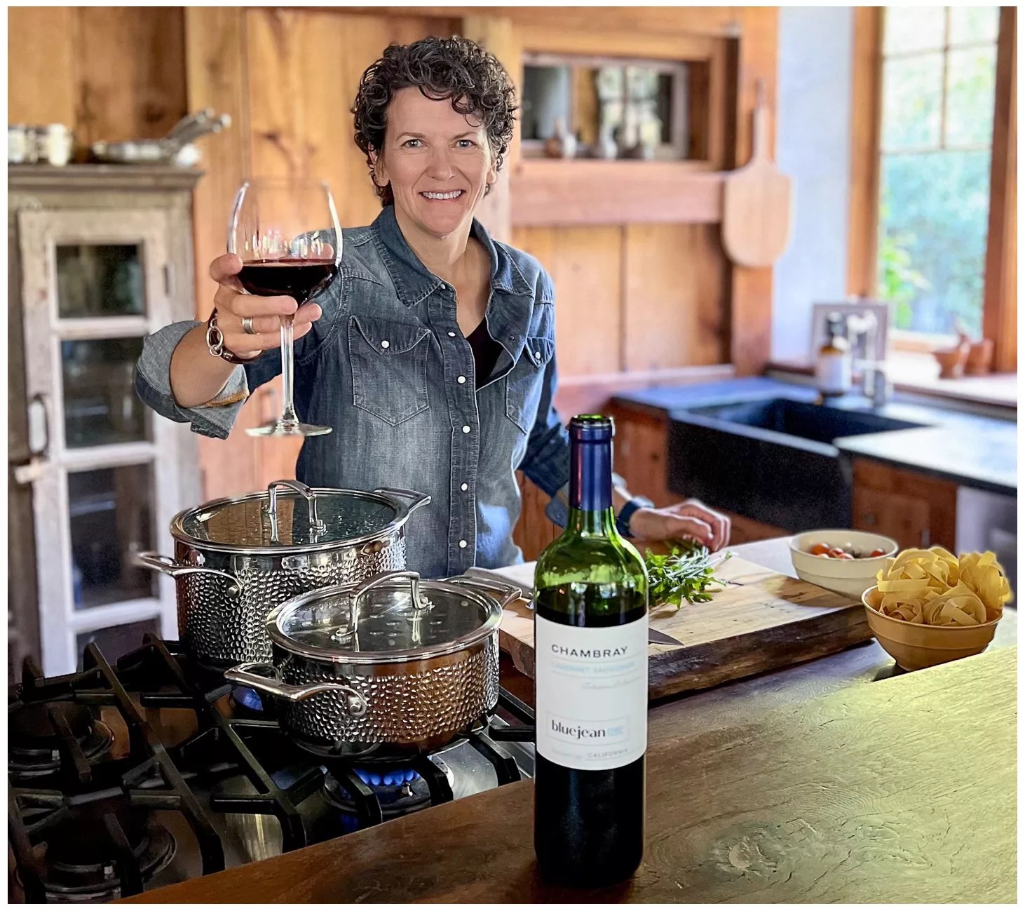 Blue Jean Chef 6 Bottle Chambray Wine Set