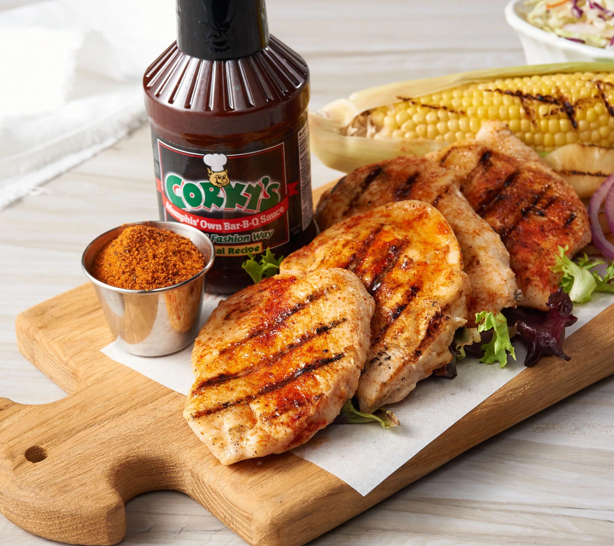 Corky's BBQ (10) 4 oz. Pregrilled BBQ Seasoned Chicken Breast