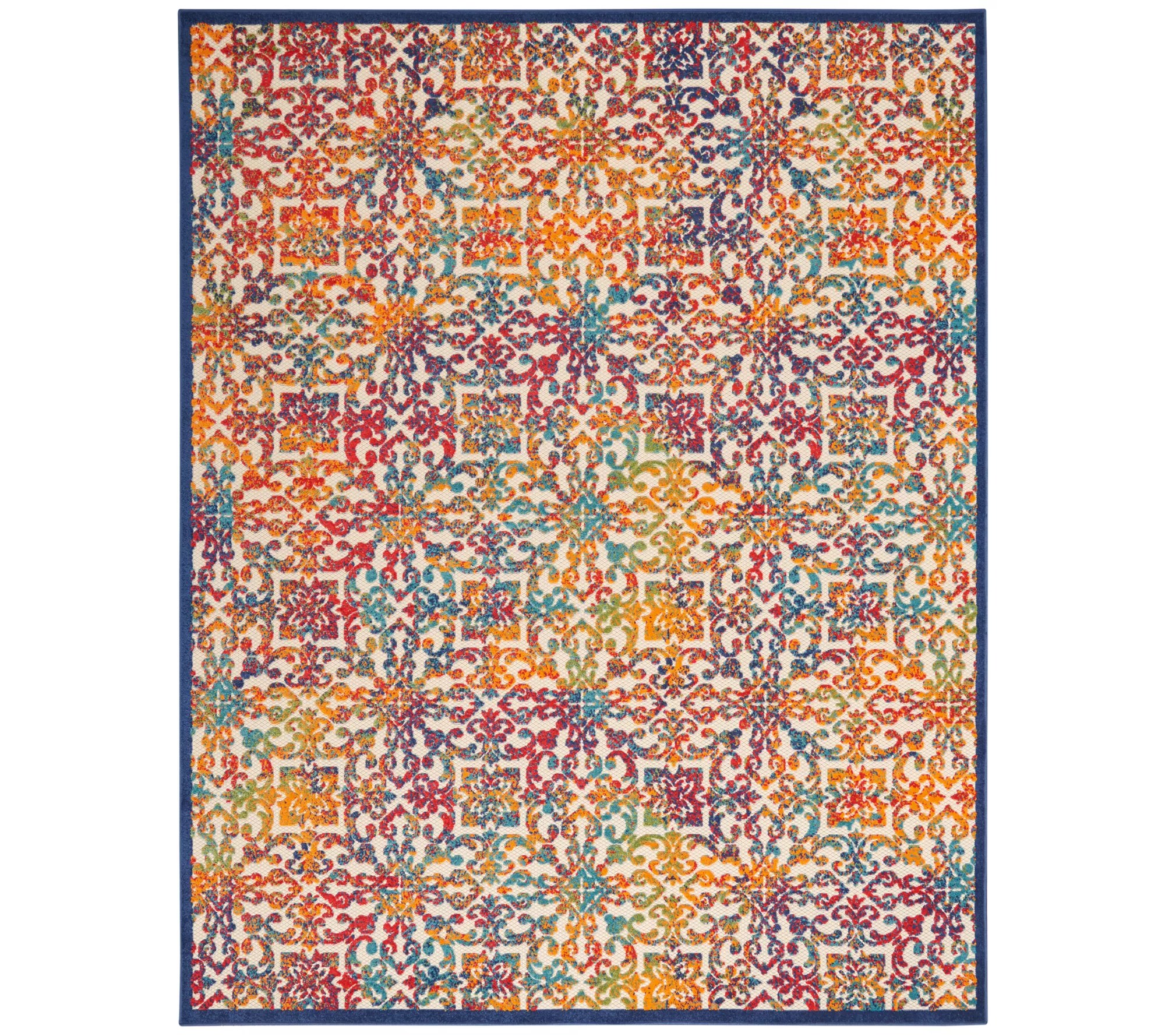 Nourison 7'10" x 9'10" Modern Tile Indoor/Outdoor HiLow Rug
