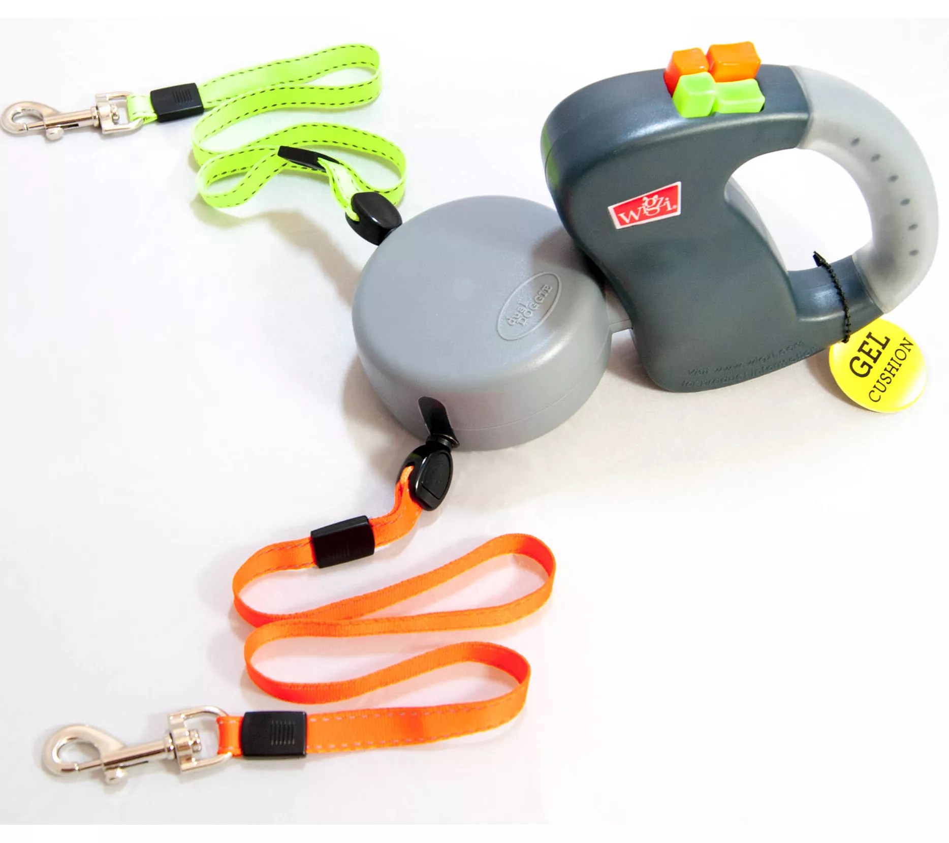 Wigzi Dual Doggie Retractable Gel Handle Leash