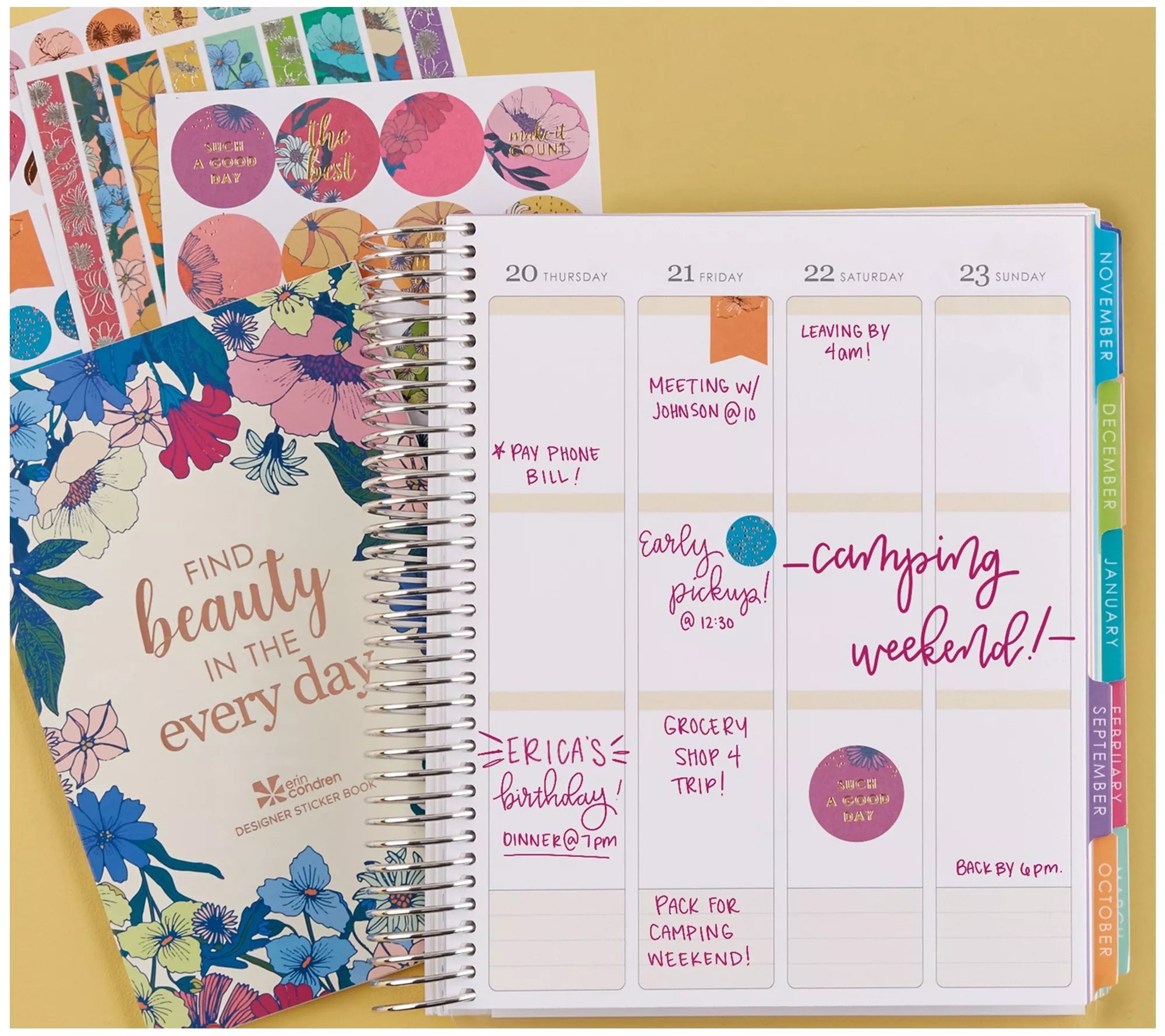 Erin Condren Classic Edition 6 Flower Power Sticker Book