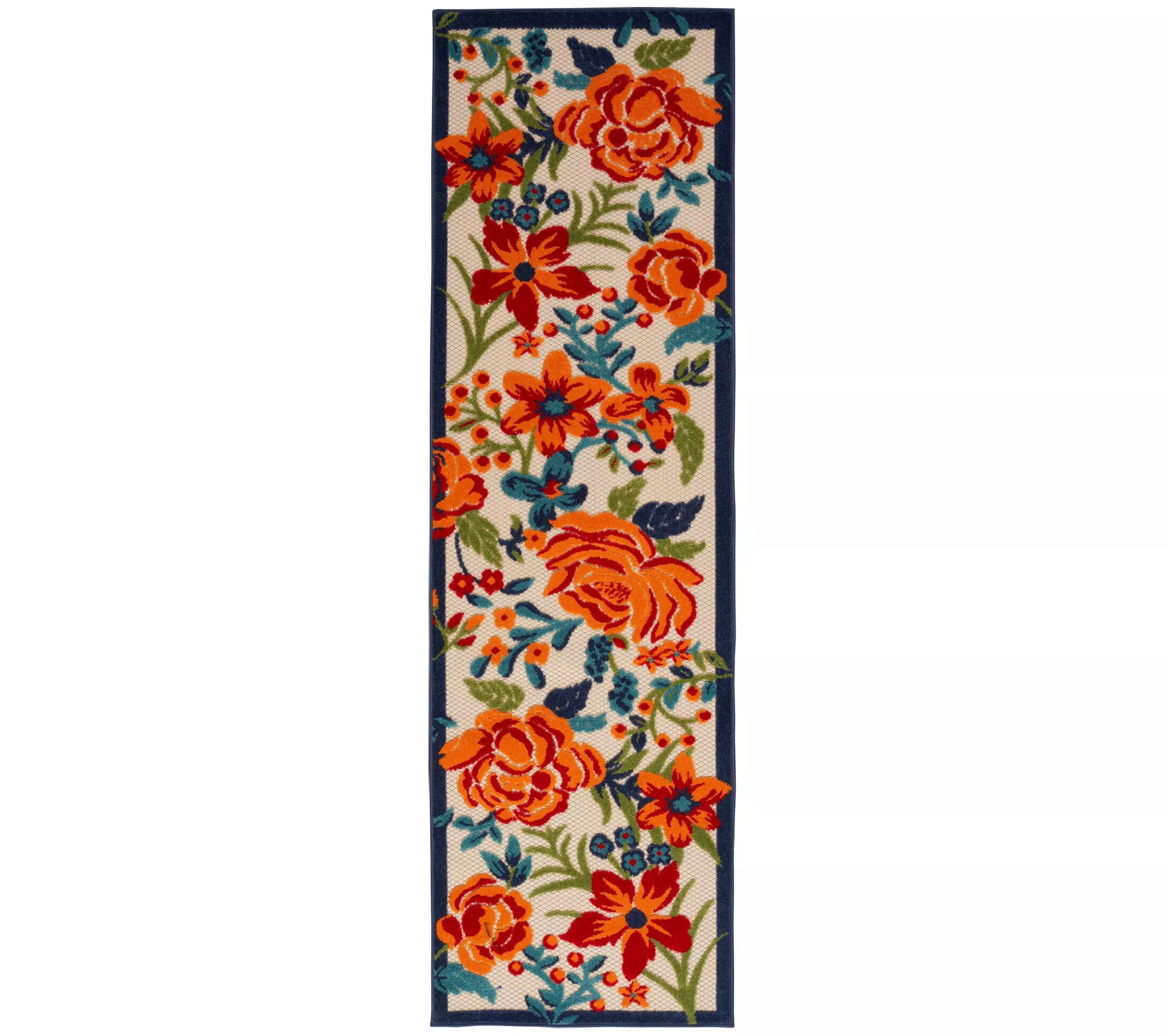 (QVC) Nourison Romantic Garden & Daisy Bouquet Indoor/Outdoor HighLow Rugs