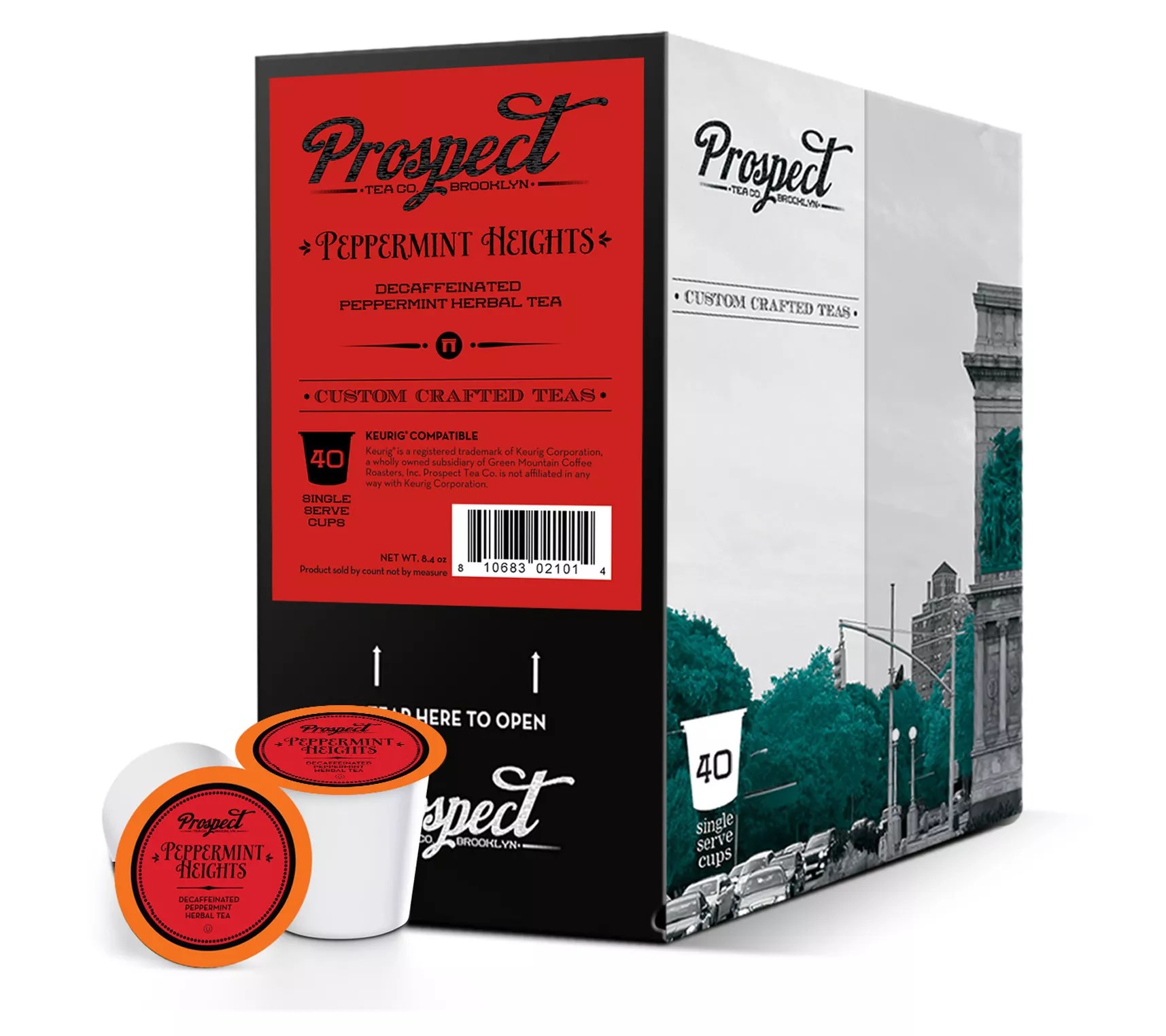 Prospect Tea Co. 40Count Peppermint Heights He rbal Tea Pods