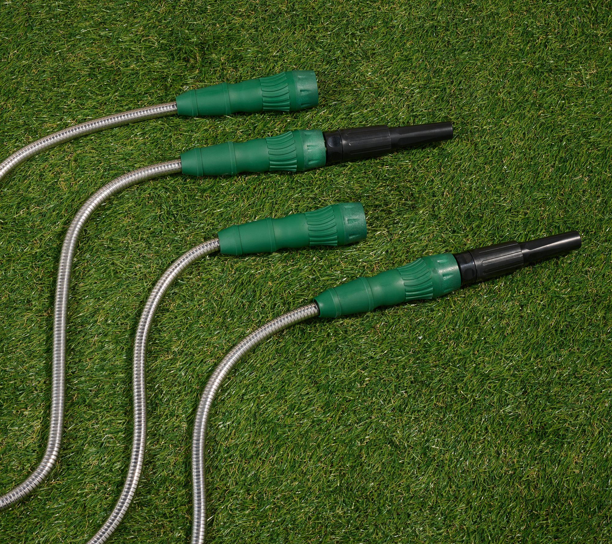 Bernini Set of 2 40' NoKink Expanding Metal Hoses & Nozzles