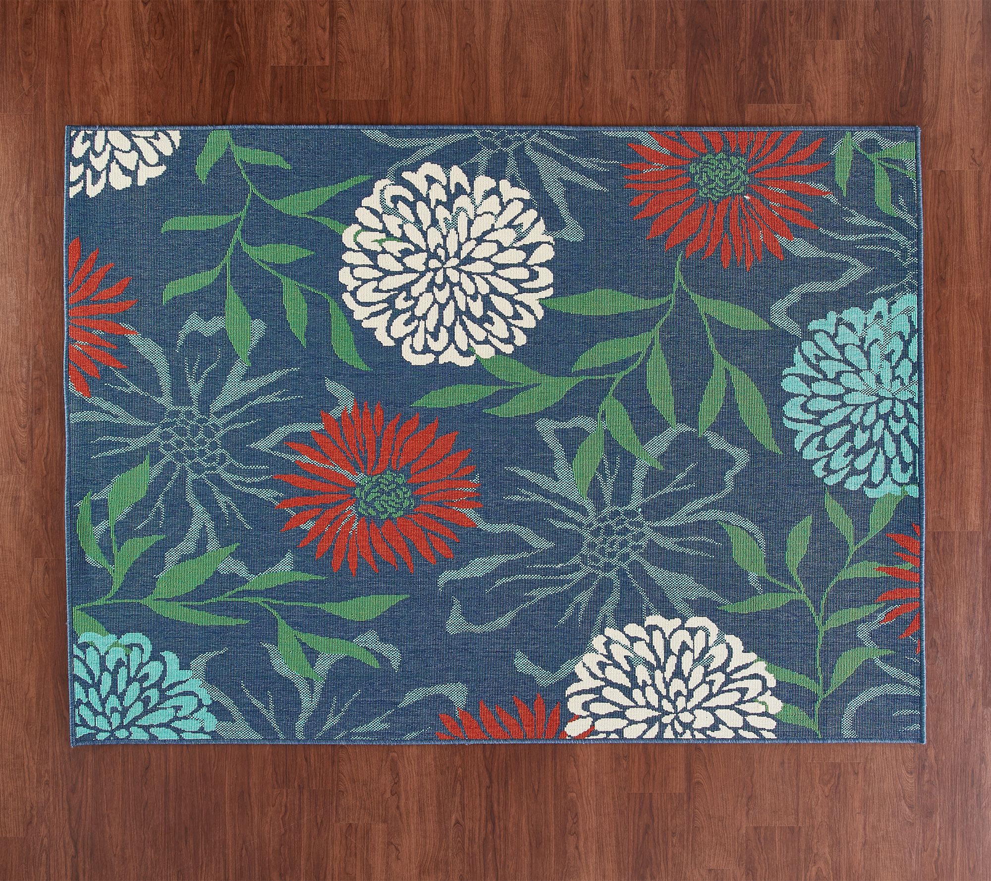 Veranda Living 5' x 7' Flowering Mums Indoor/Outdoor Rug