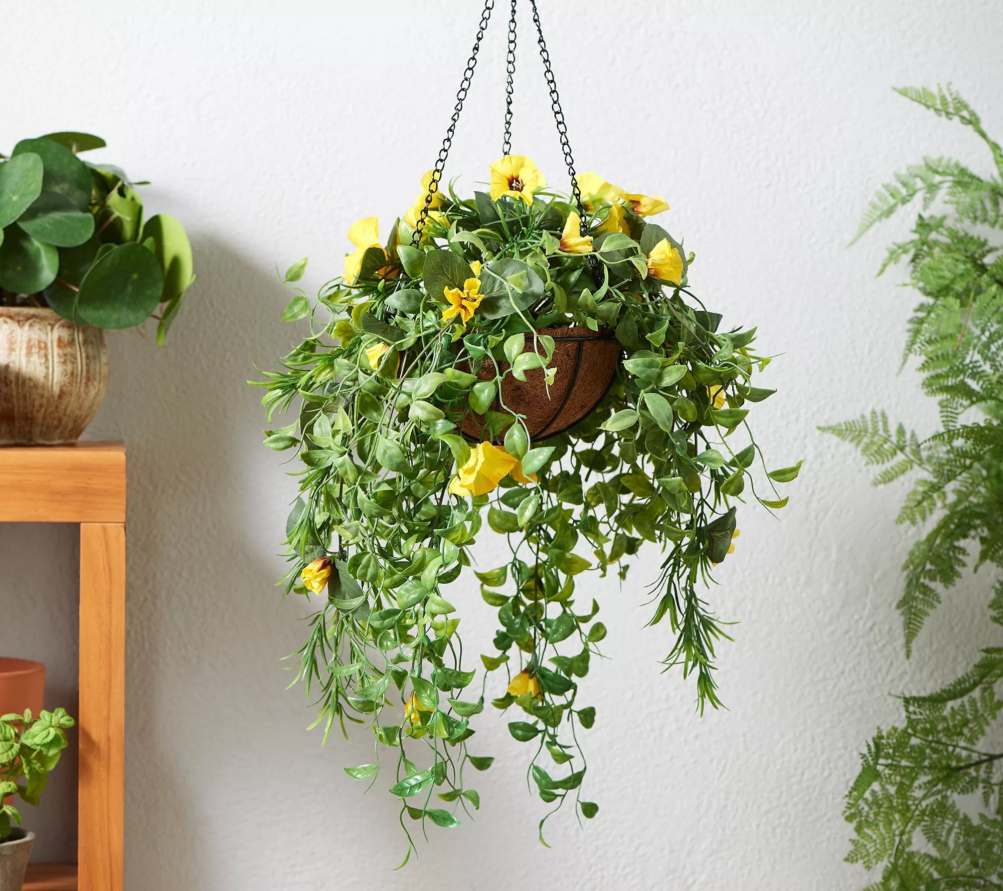 (QVC) Garden Reflections 14" Faux Morning Glory Hanging Basket