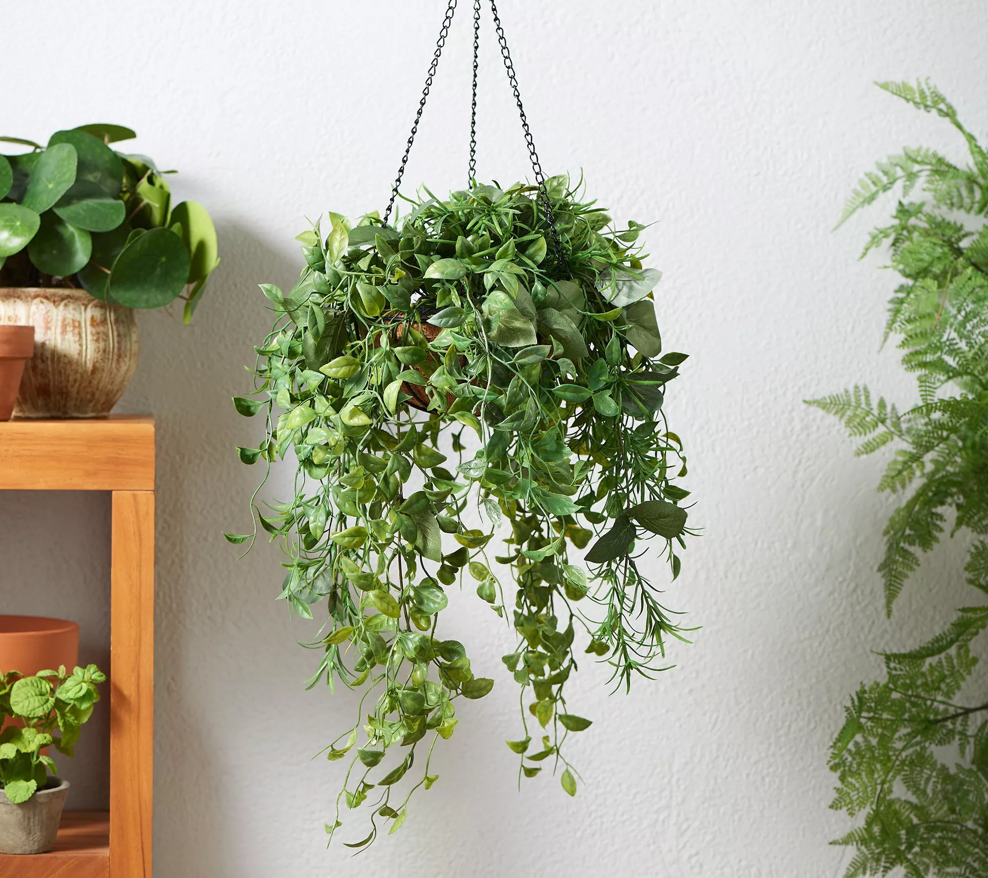 (QVC) Garden Reflections 14" Faux Morning Glory Hanging Basket