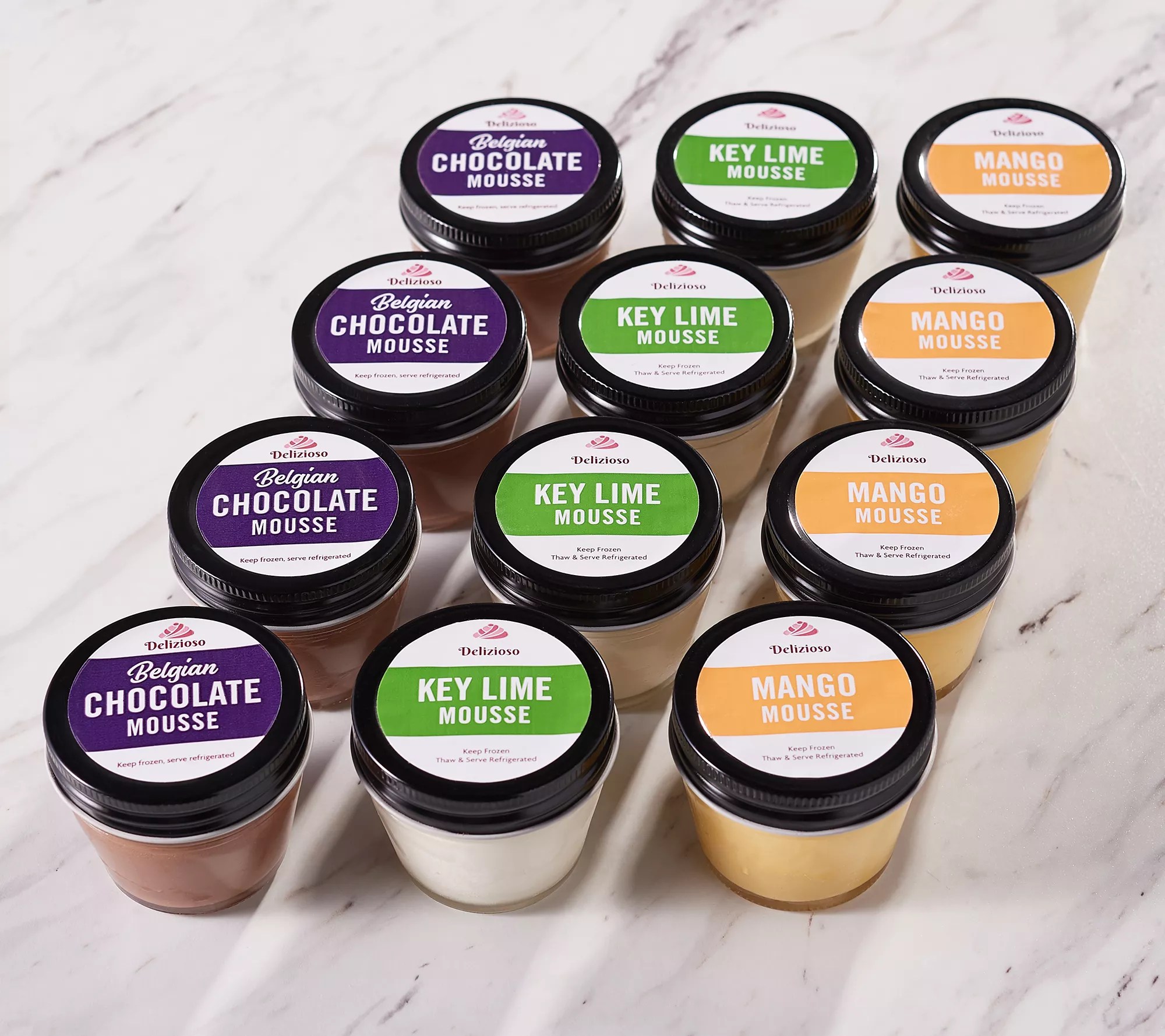 Delizioso Desserts (12) 3oz. Individual Mousse Jars