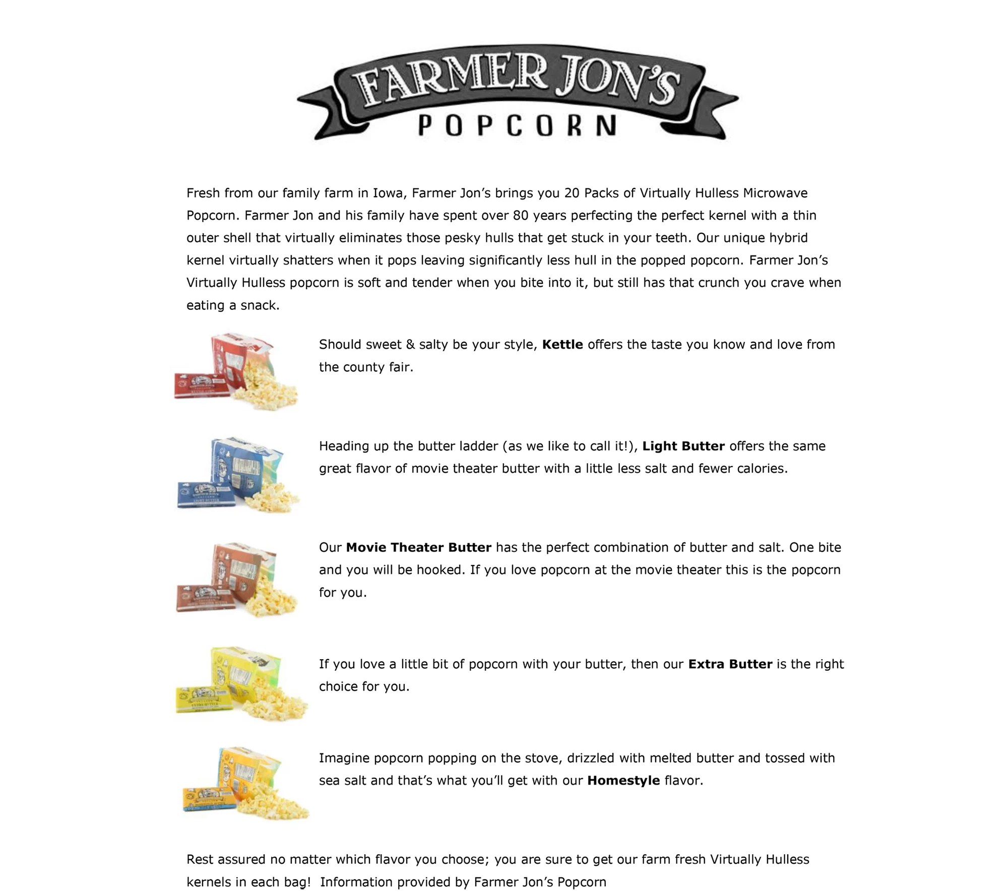 Farmer Jon's 25ct Mini Bags of Microwave Popcorn in Flavor Choice