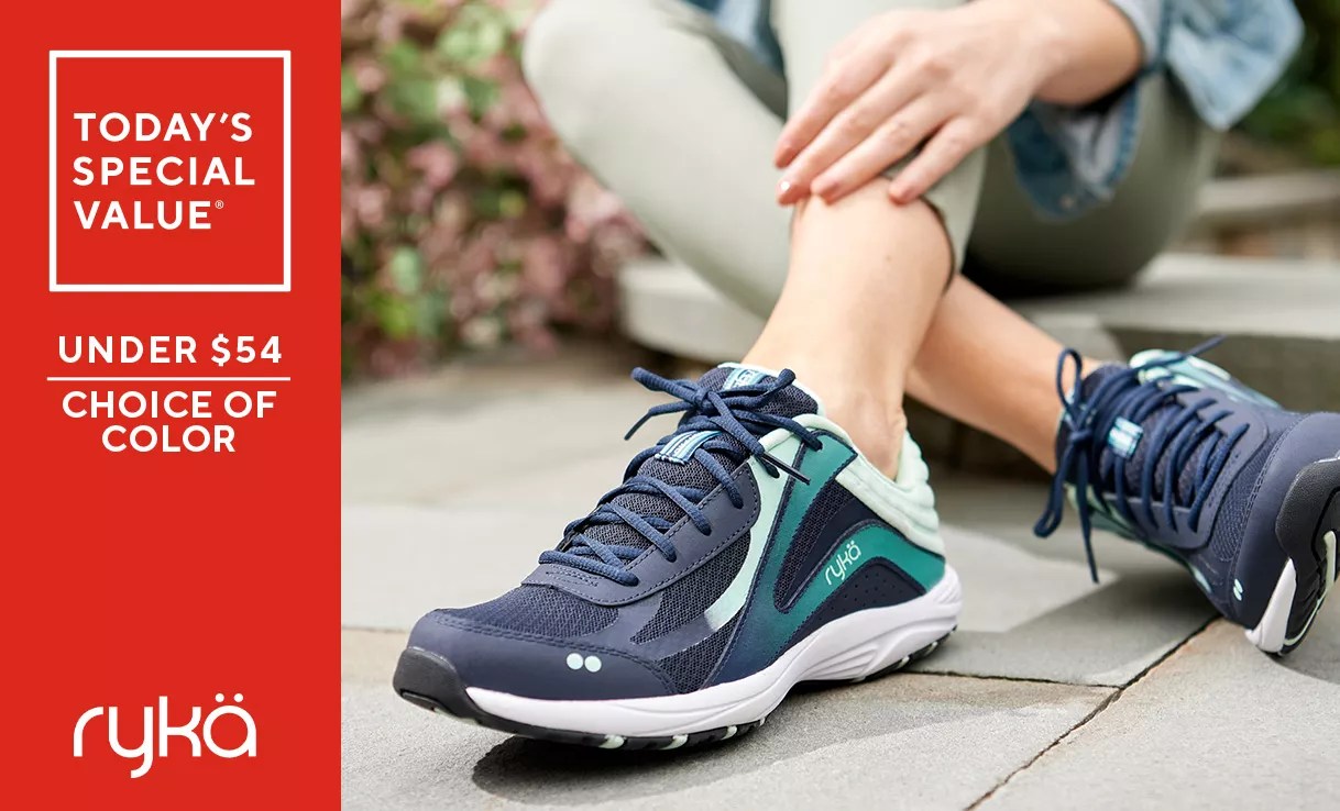 (QVC) Ryka LaceUp Leather & Mesh Walking Shoes Dash Pro