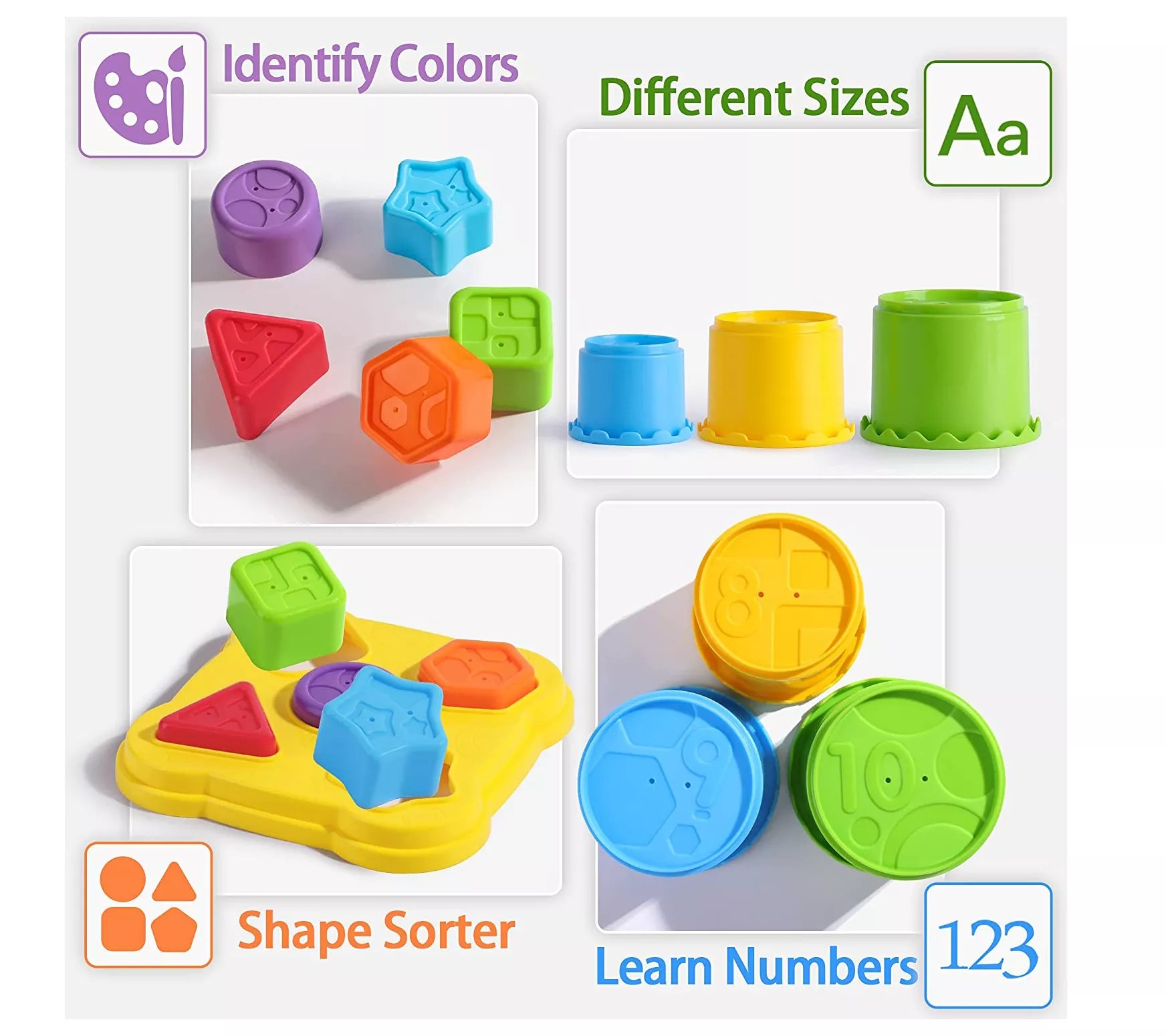 iPlay, iLearn Baby Stacking Toys Toddler Nesting Stack Cups