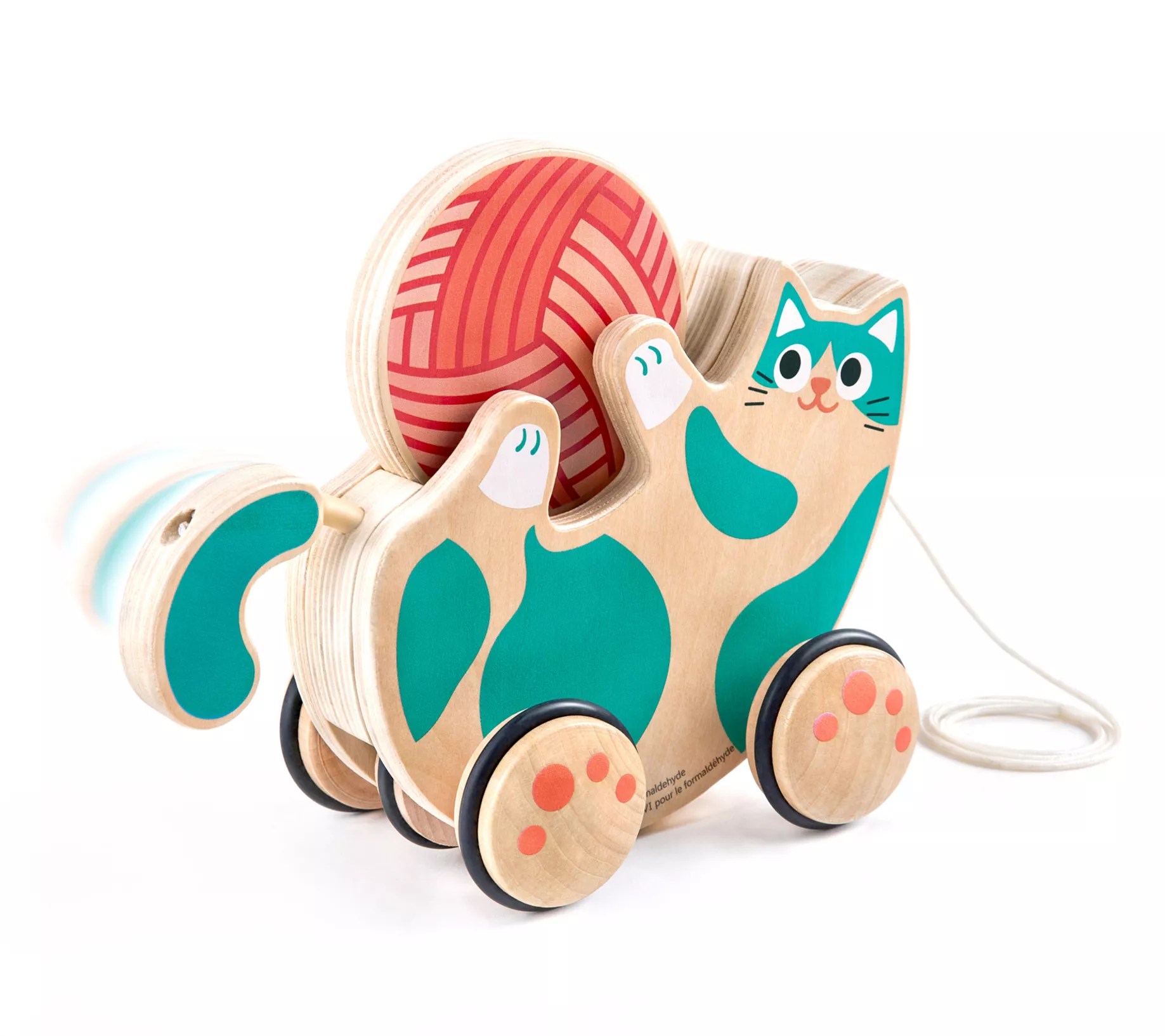 Hape WalkALong Roll & Rattle Kitten Wooden Toddler Toy