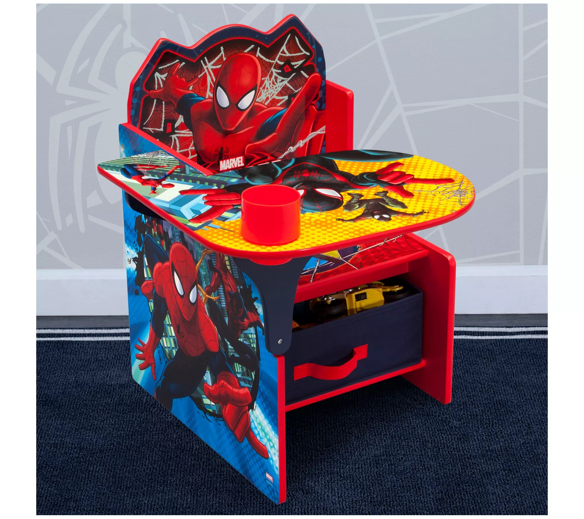 Delta Children SpiderMan Chair Desk with Storage Bin