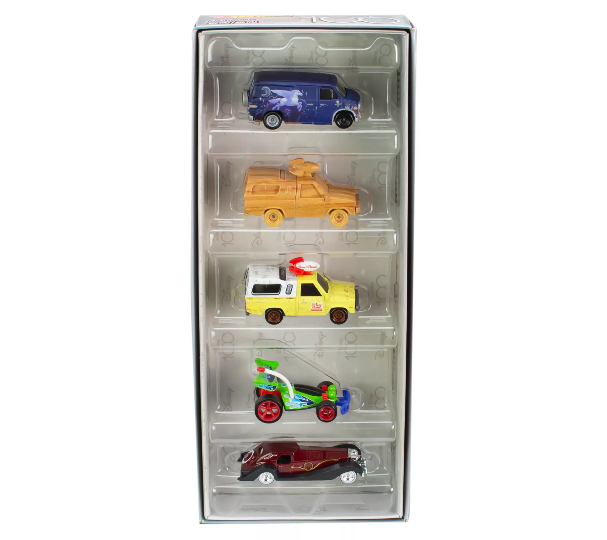 Disney 100 Set of 5 Hot Wheels Character Metal Vehicles
