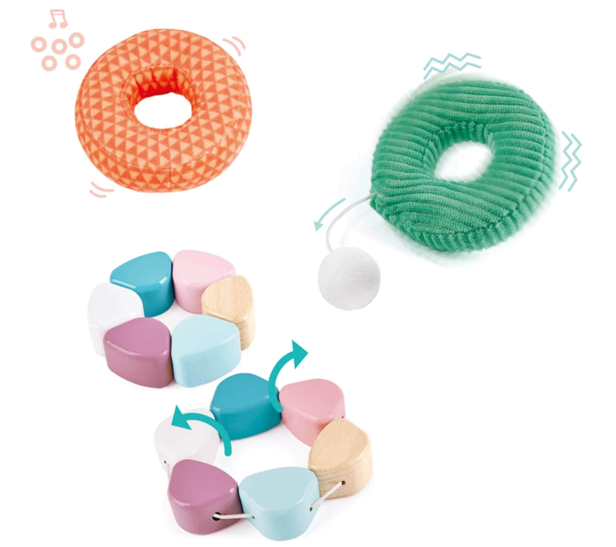 Hape Bunny Stacker Toy Wooden Ring Stacking Baby Toy