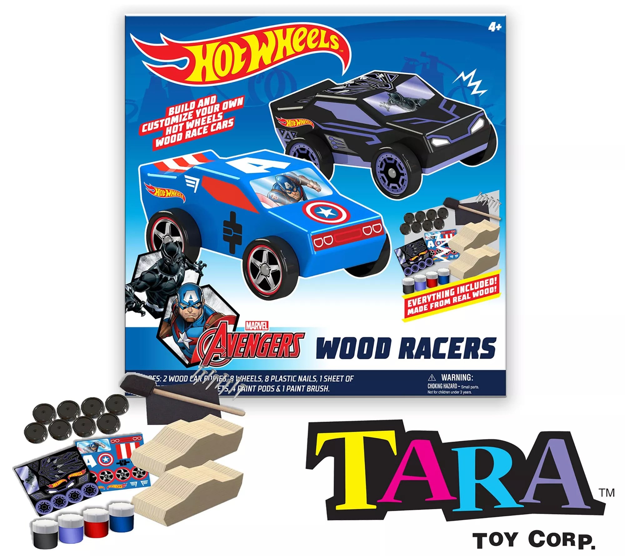 Tara Toys Hot Wheels 2pk Racers Black Panther/Capt America