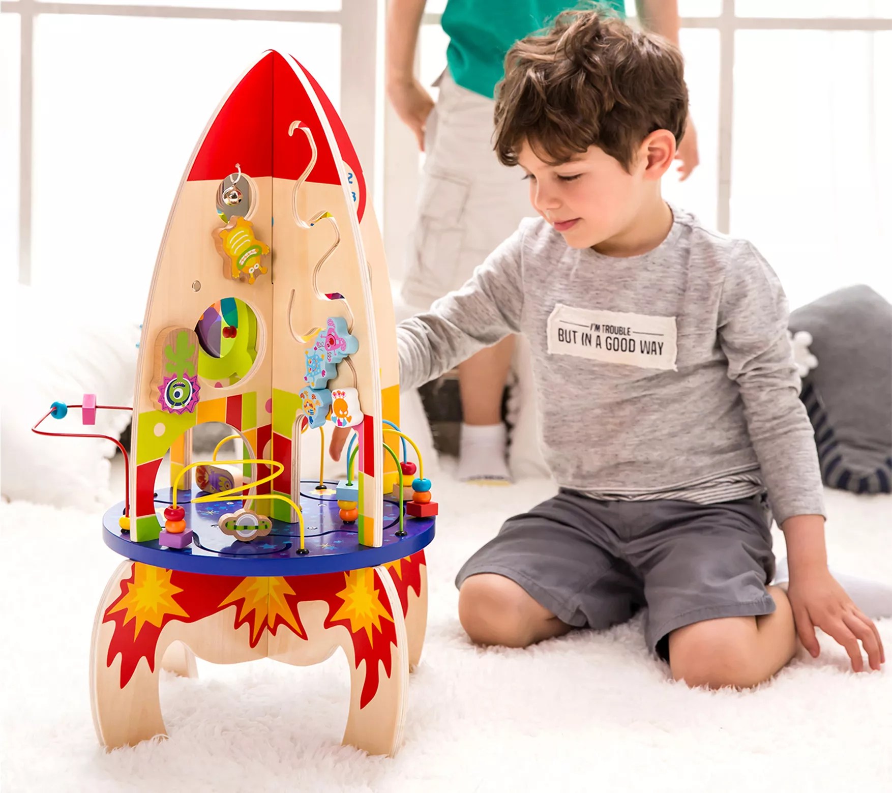 Classic World Toys Wood Multi Activity Rocket