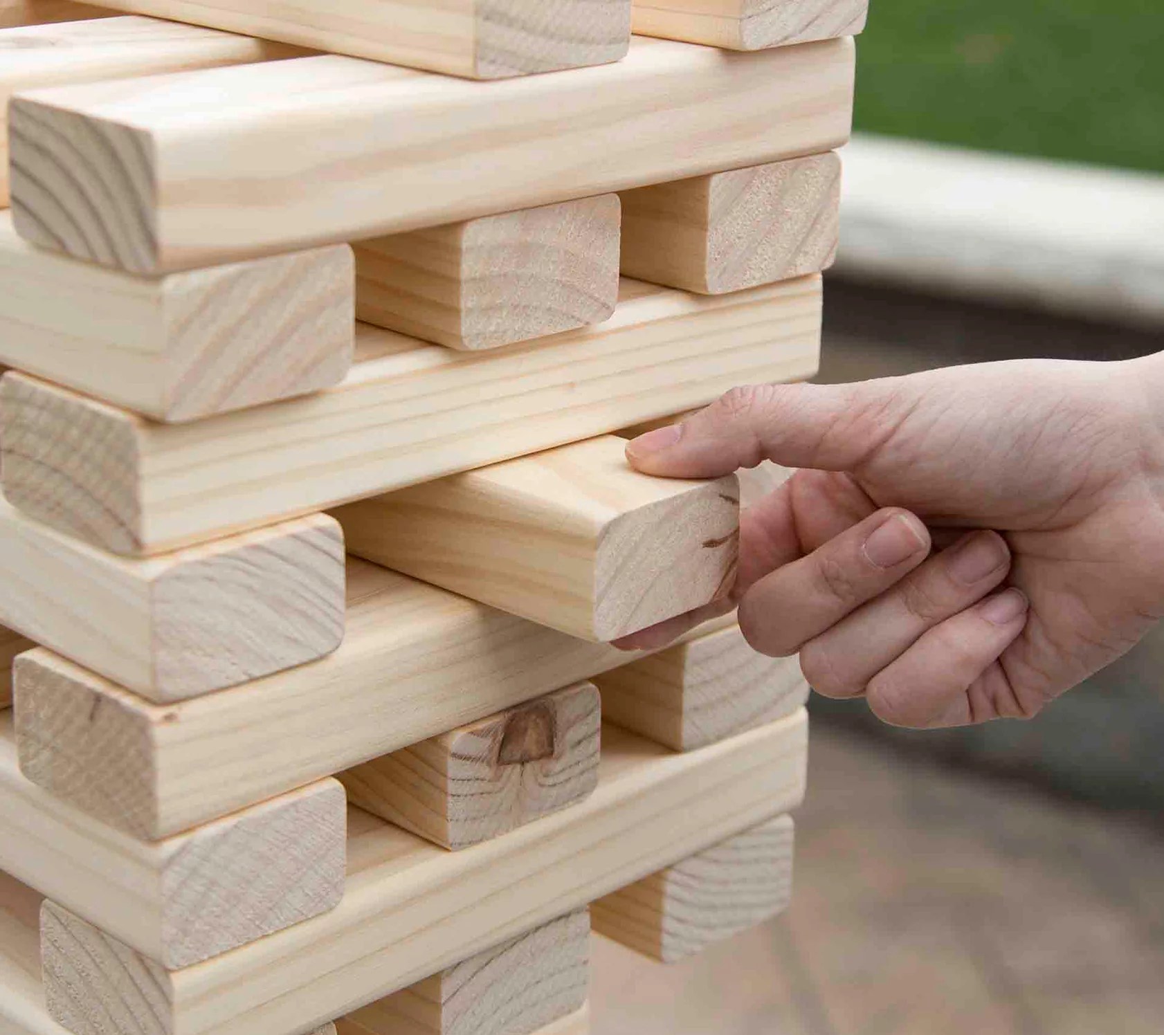 The Giant Wooden Blocks Tower Stacking Game byHey! Play!