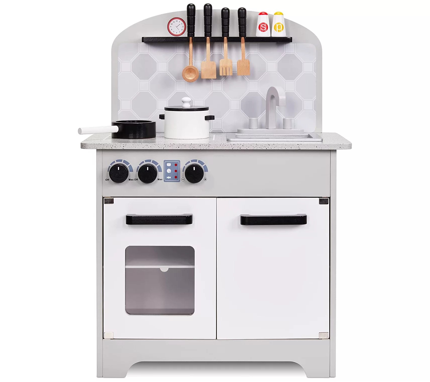 Jumbl Kitchen Set for Kids Small Wooden Play Kitchen Set