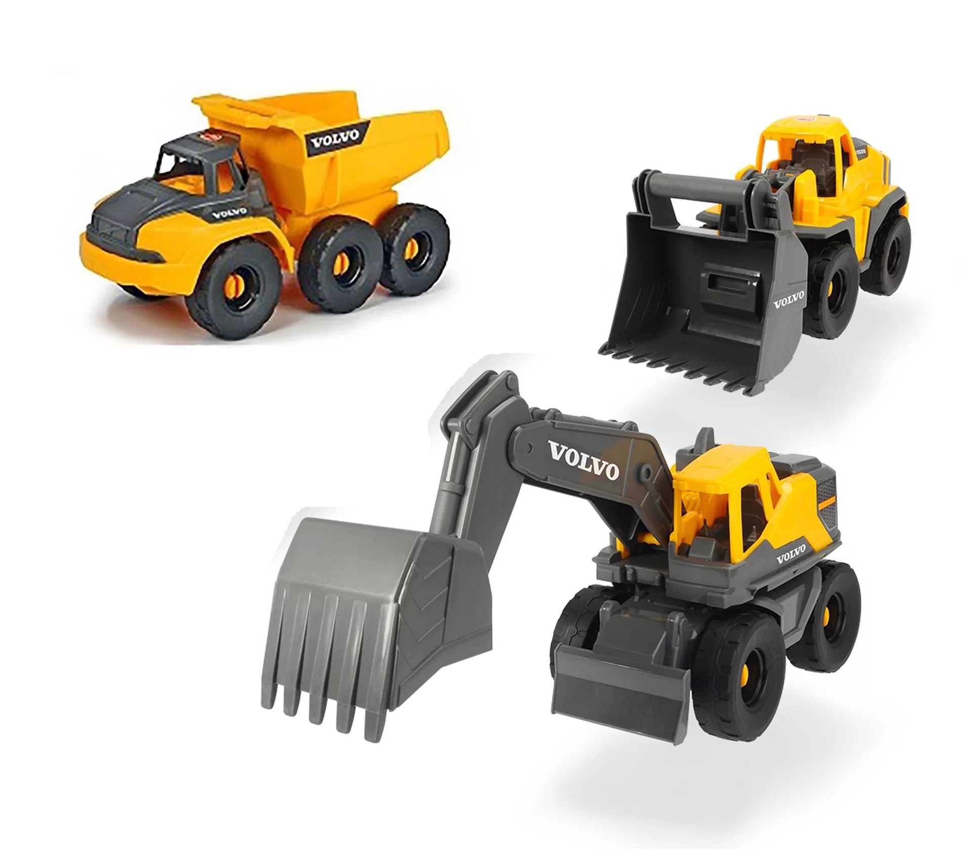 Dickie Toys 10" Volvo Construction Truck Setof 3