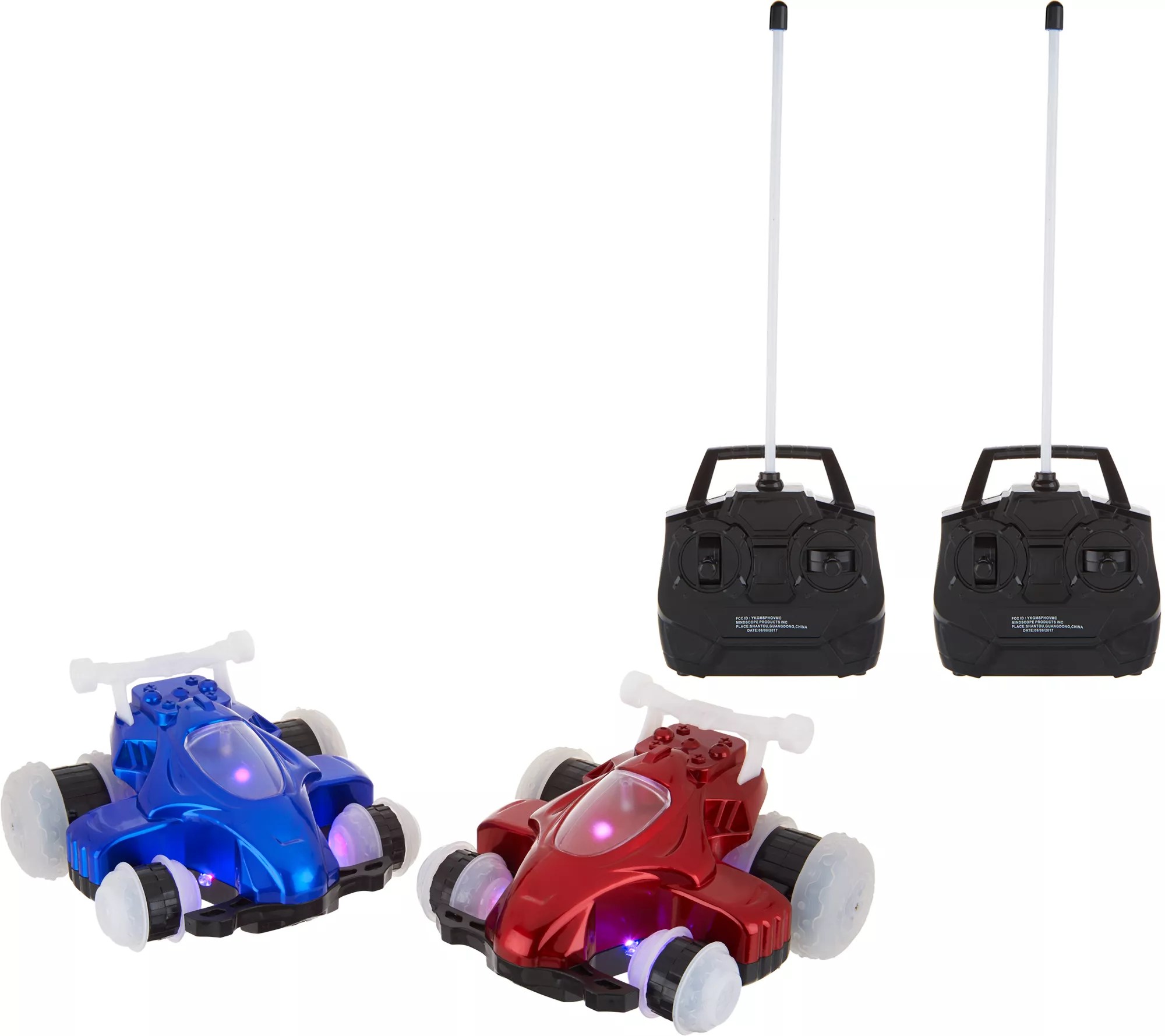 HoverQuads Set of 2 Remote Control Stunt Cars with Lights