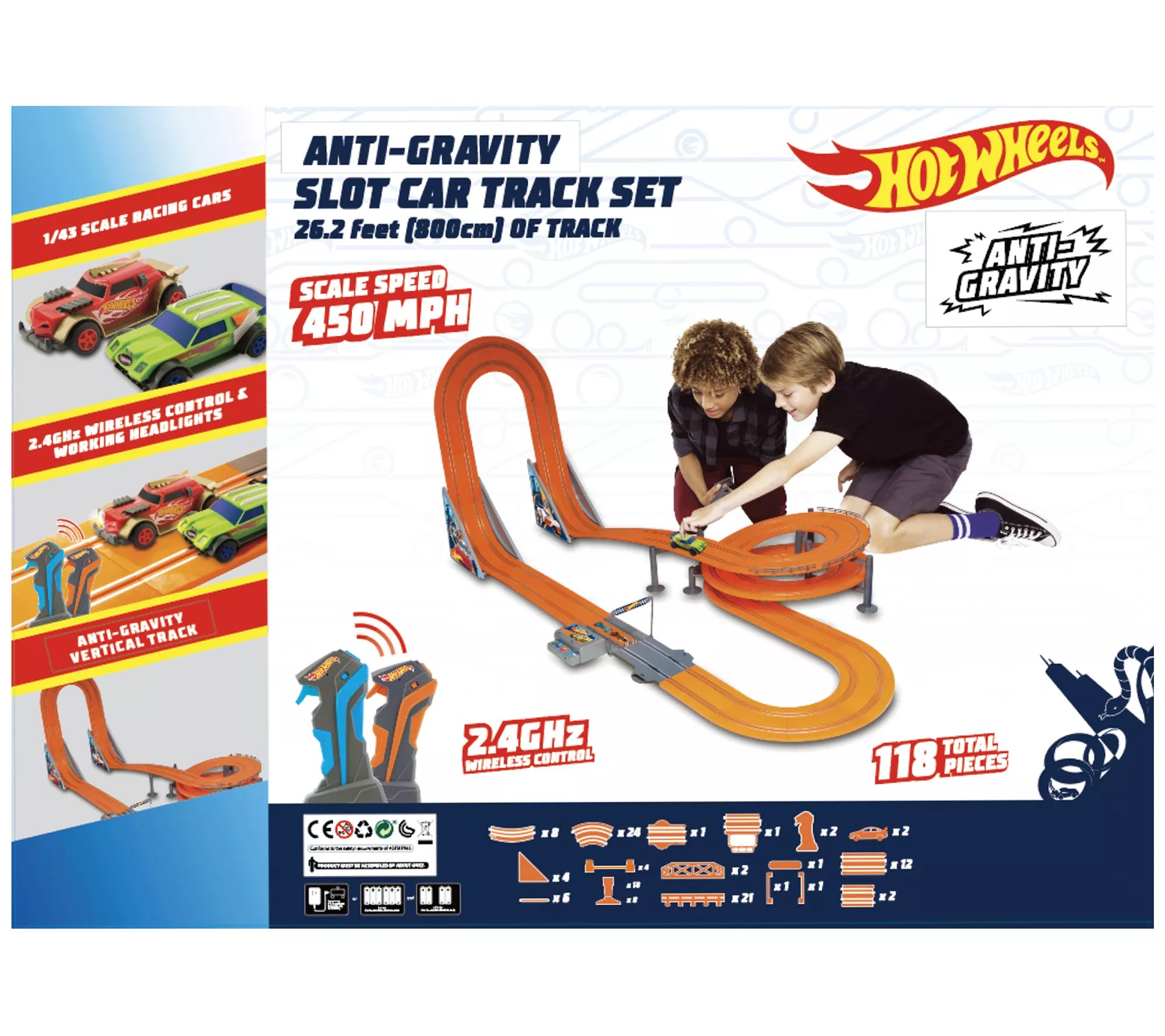 Kidz Tech 143 Scale Hot Wheels 2.4G Anti Gravity Slot Track