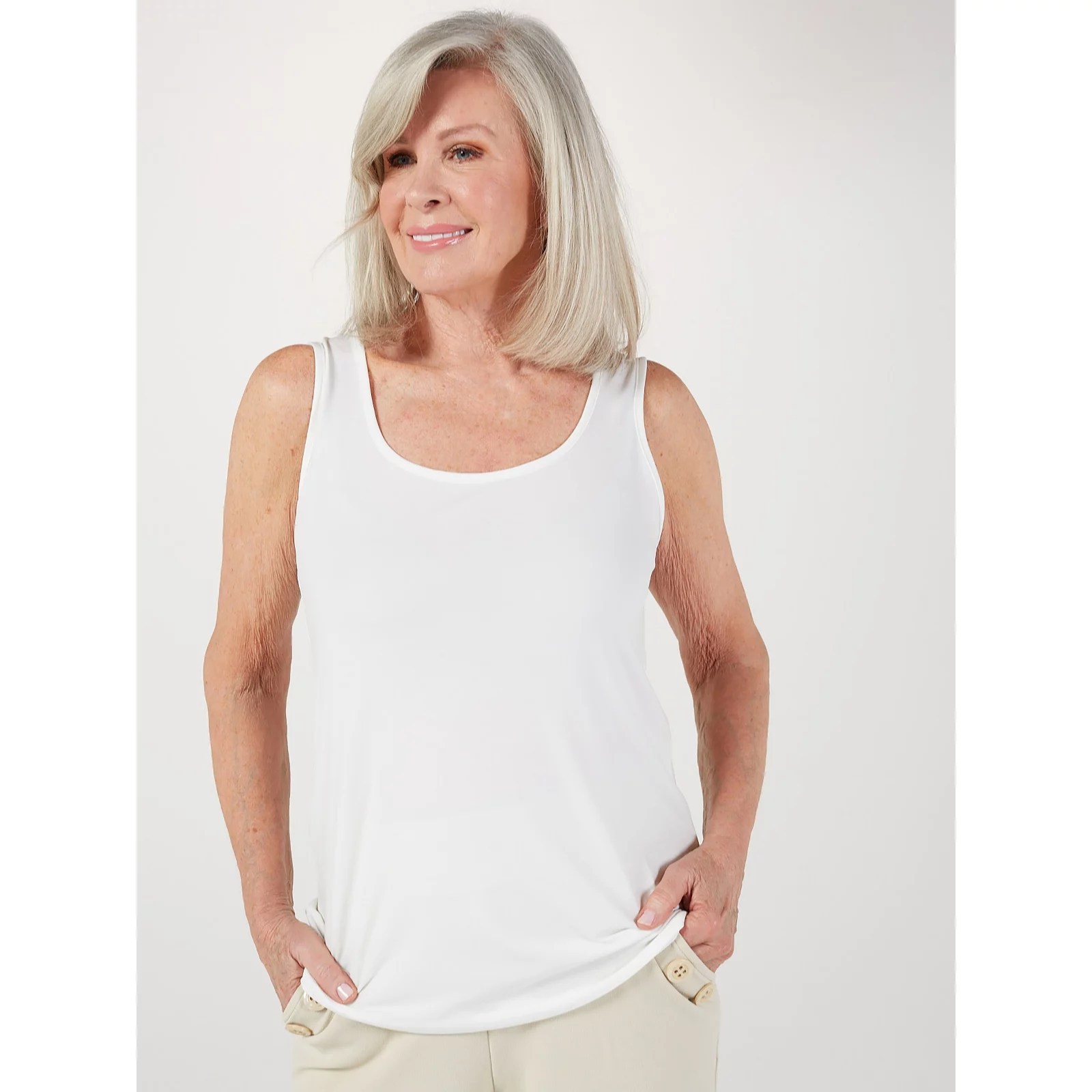 Kim & Co Brazil Jersey Sleeveless Vest Top QVC UK