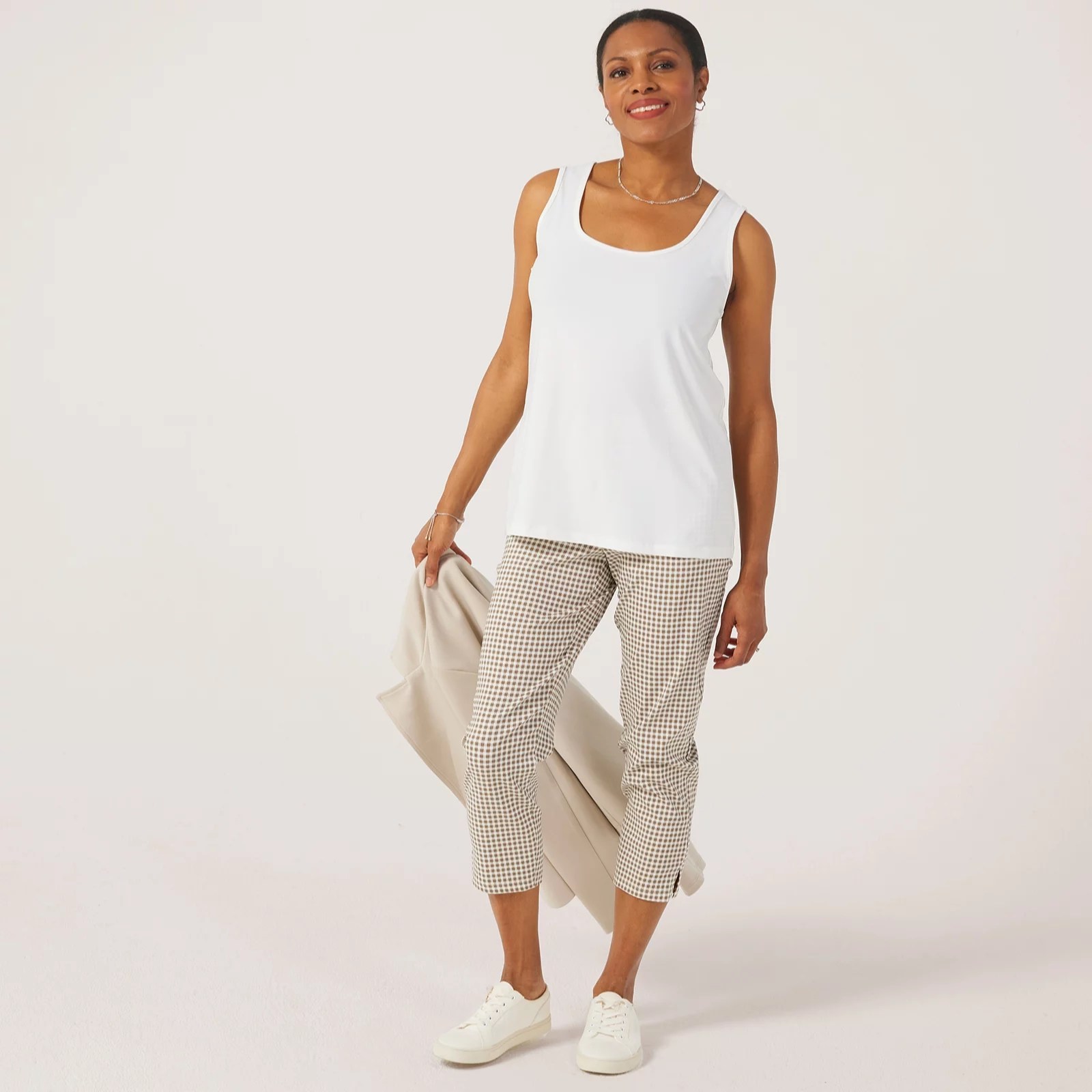 Kim & Co Brazil Jersey Sleeveless Vest Top QVC UK