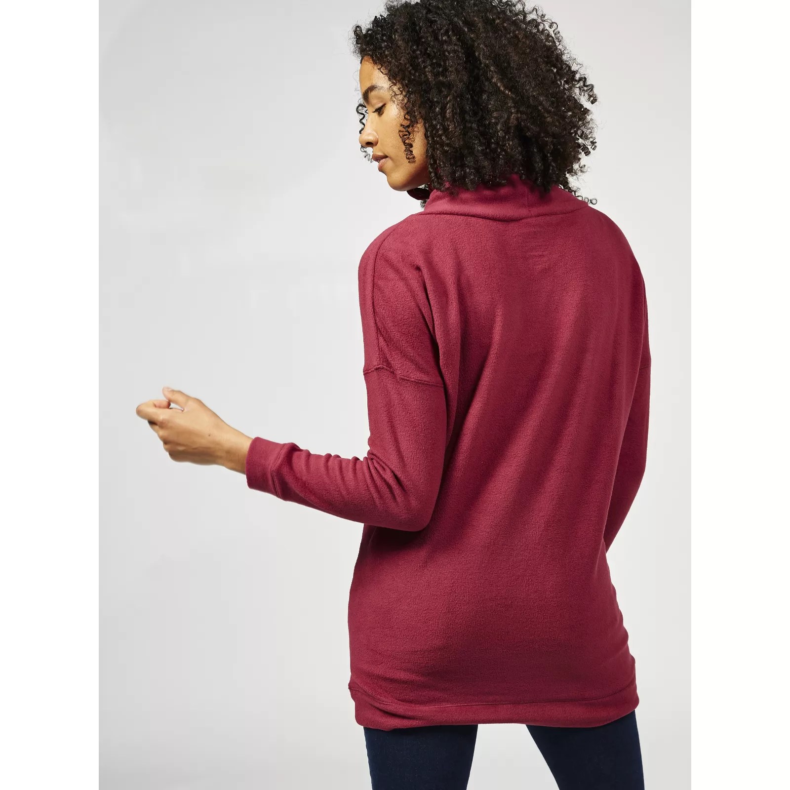Outlet Cuddl Duds Fleecewear High Neck Panel Detail Tunic QVC UK