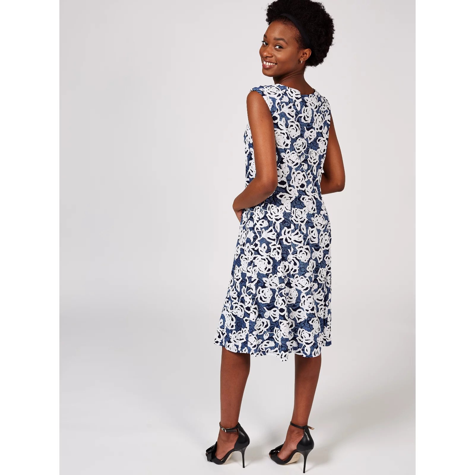 Ronni Nicole Sleeveless Printed Fit & Flare Dress QVC UK