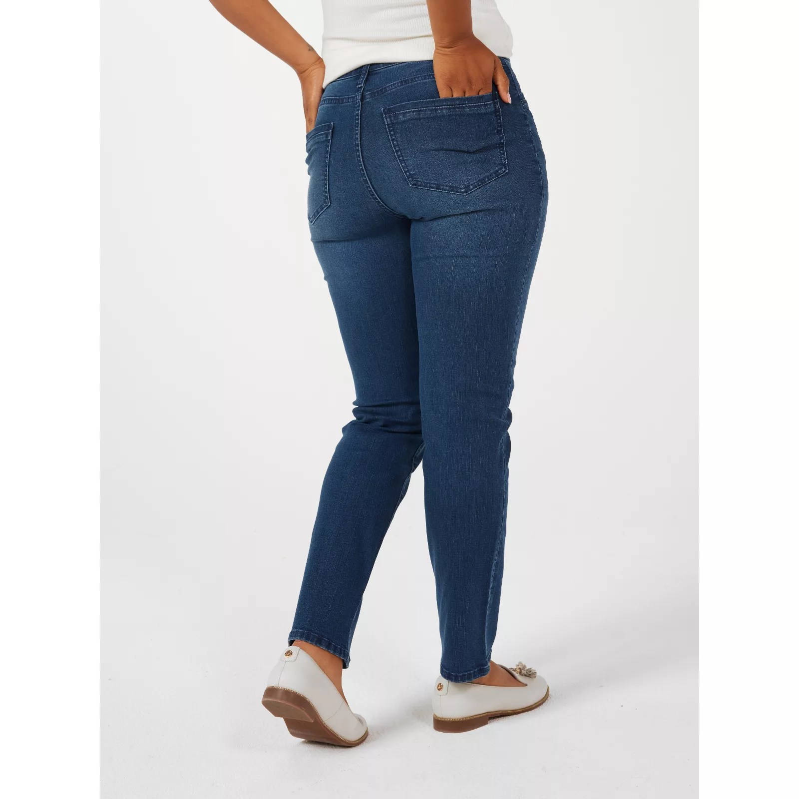 Marla Wynne Denim Seamed Straight Leg Jean Standard QVC UK