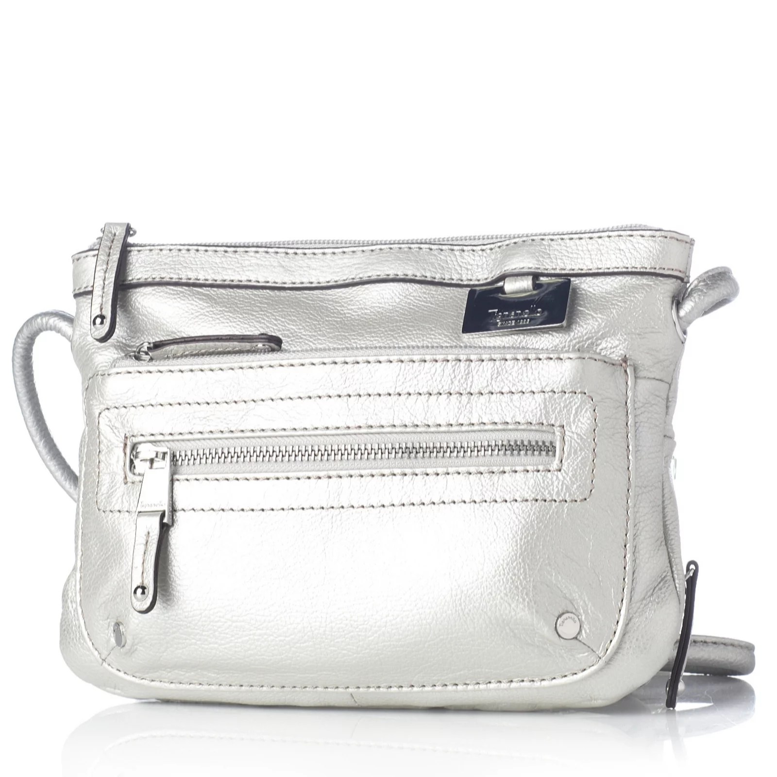 Tignanello Glove Leather Double Zip Cross Body Organizer Bag QVC UK