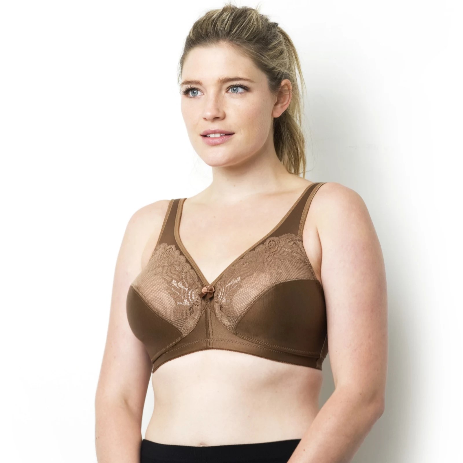 Glamorise Magic Lift Full Figure Minimizer Bra in Cocoa QVC UK