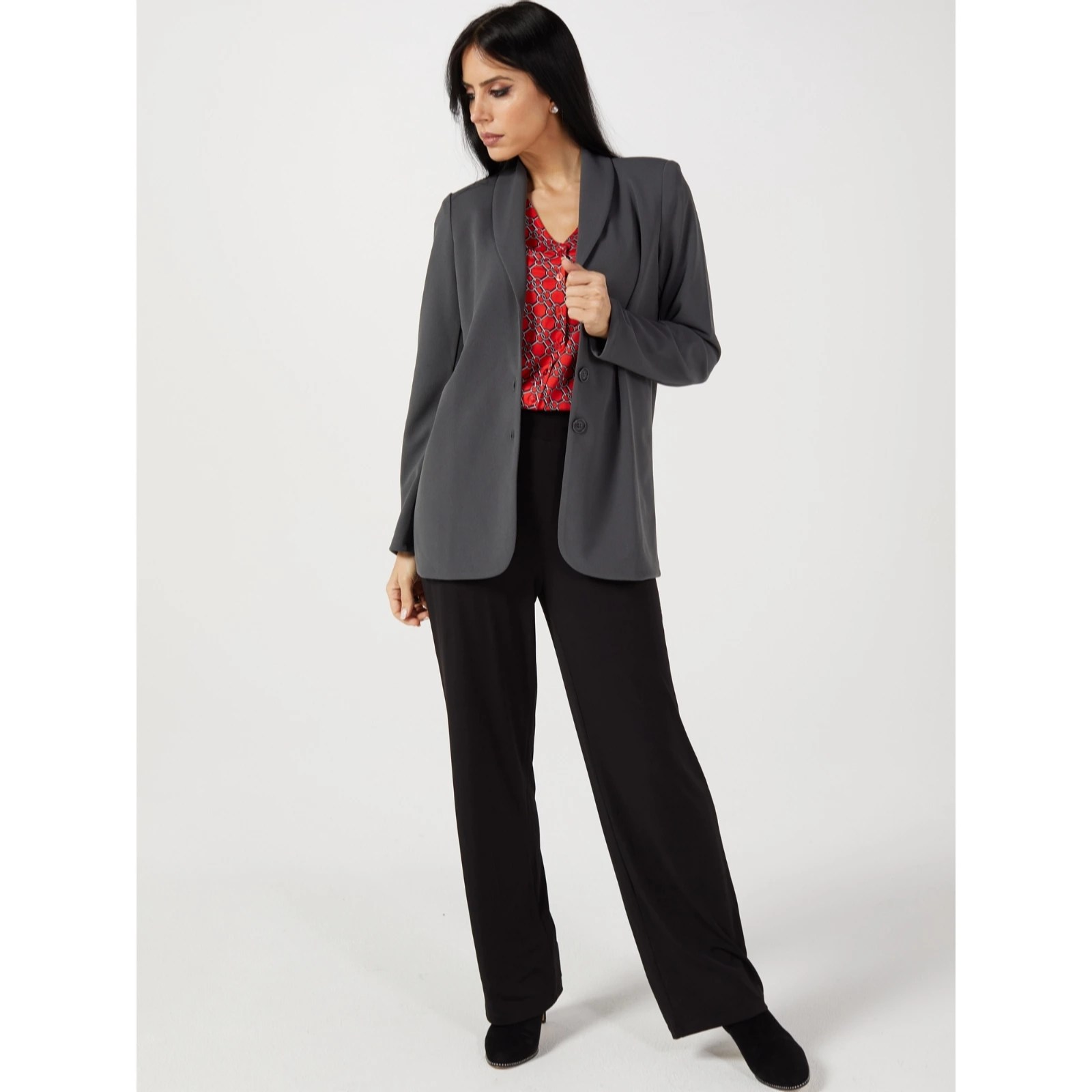 Kim Co Ponte Crepe Blazer QVC UK