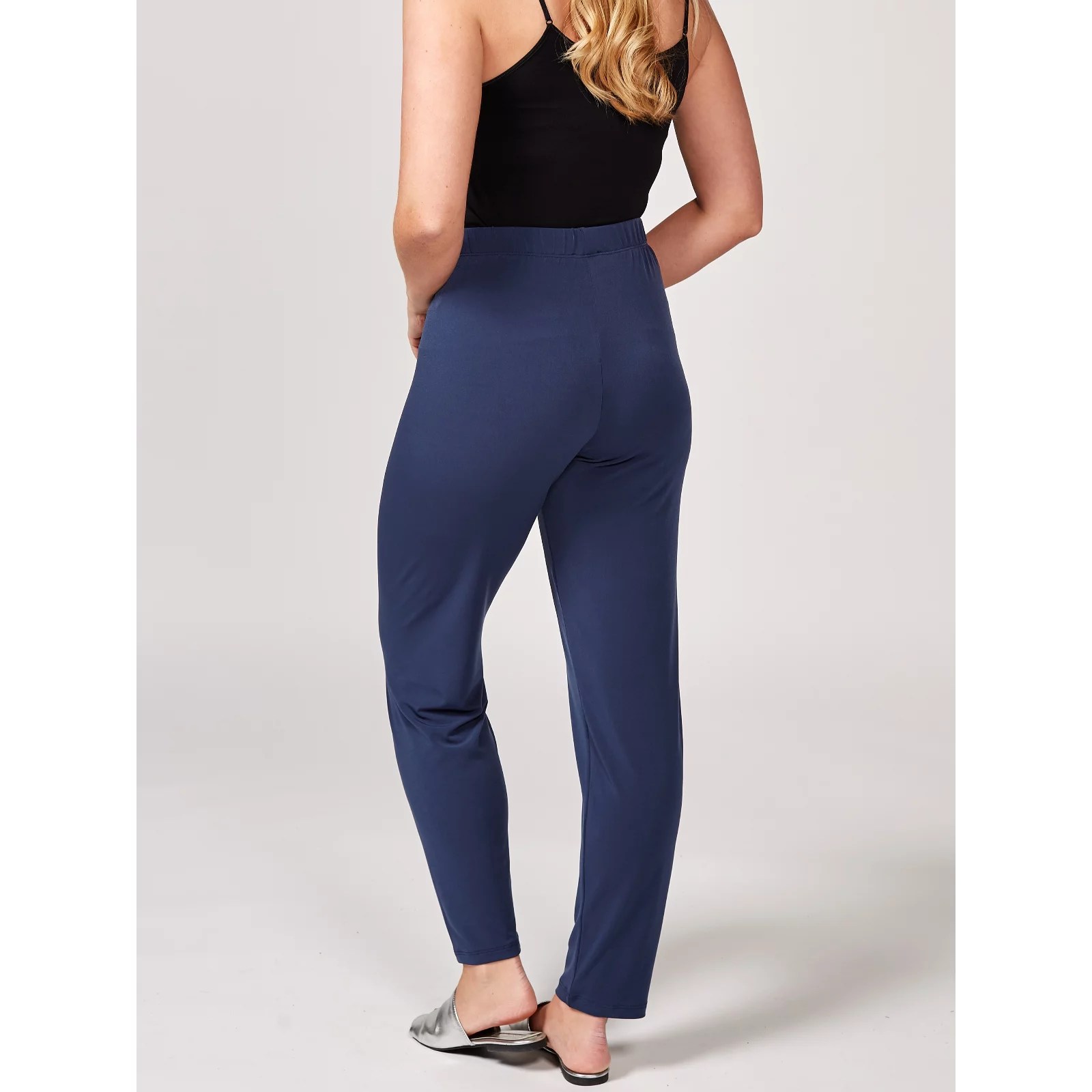 Kim & Co Brazil Jersey 1.5" Elastic Waist Narrow Leg Trouser QVC UK