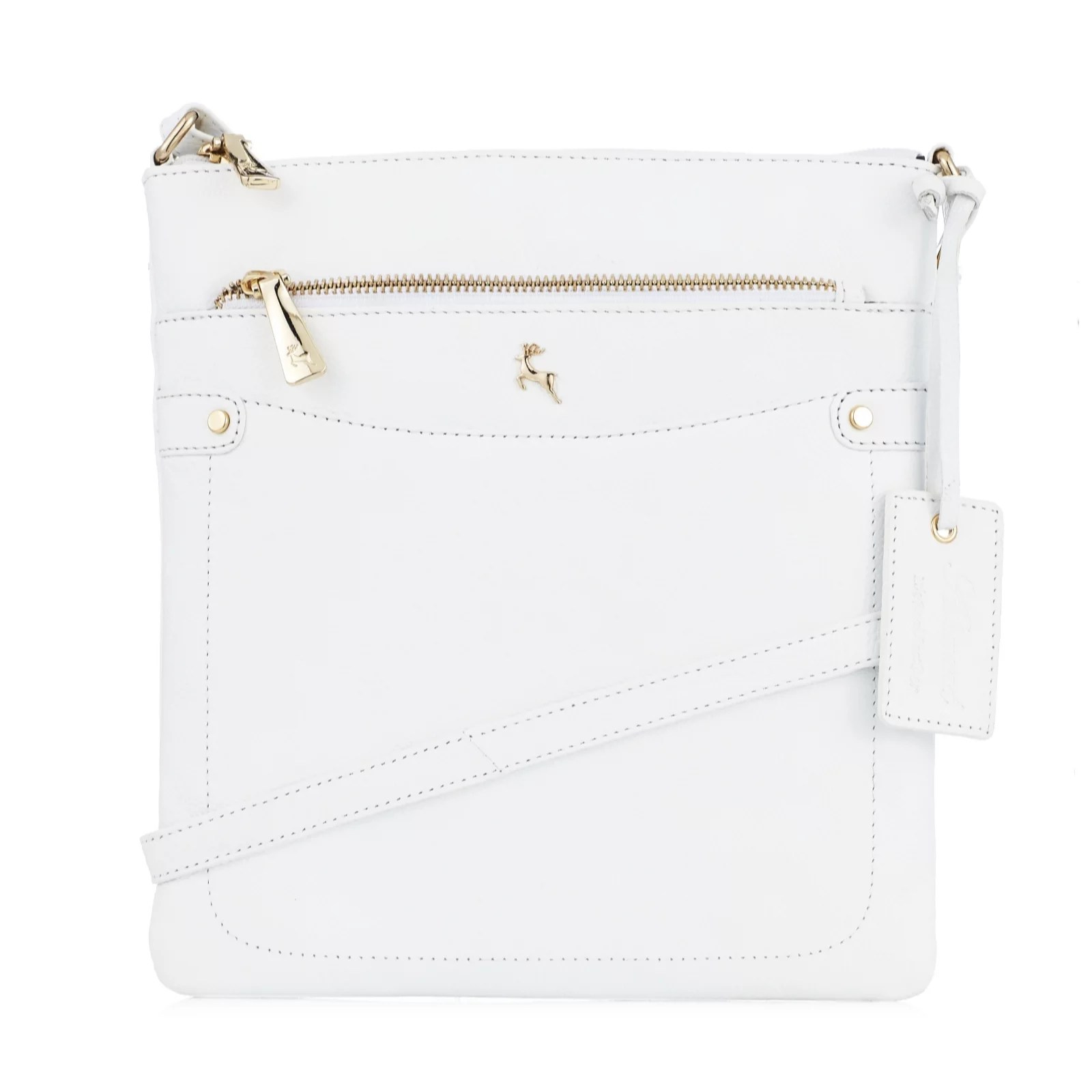 Outlet Ashwood Large Flat Leather Crossbody Bag QVC UK