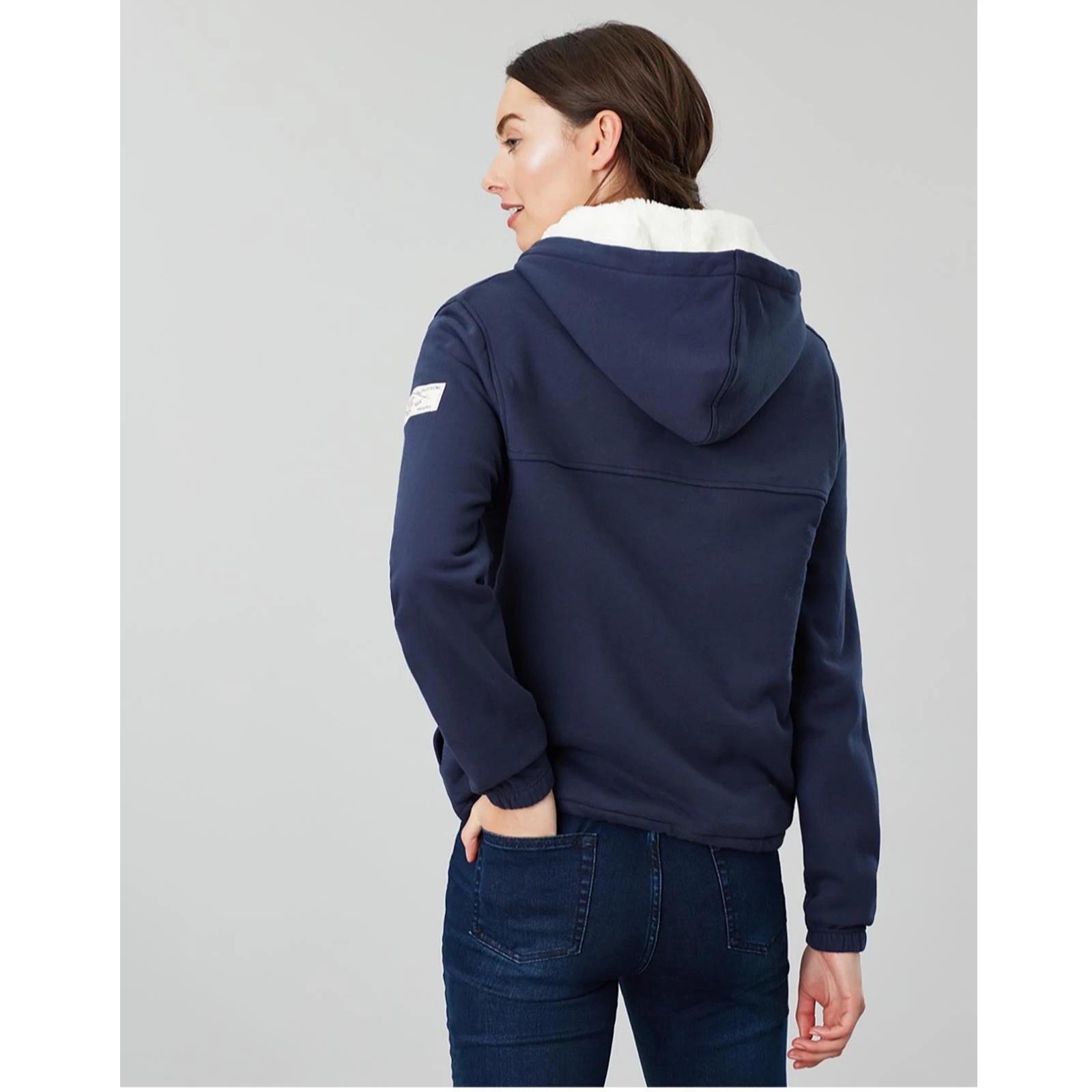 Joules Joanna Zip Through Fleece Lined Hoodie QVC UK