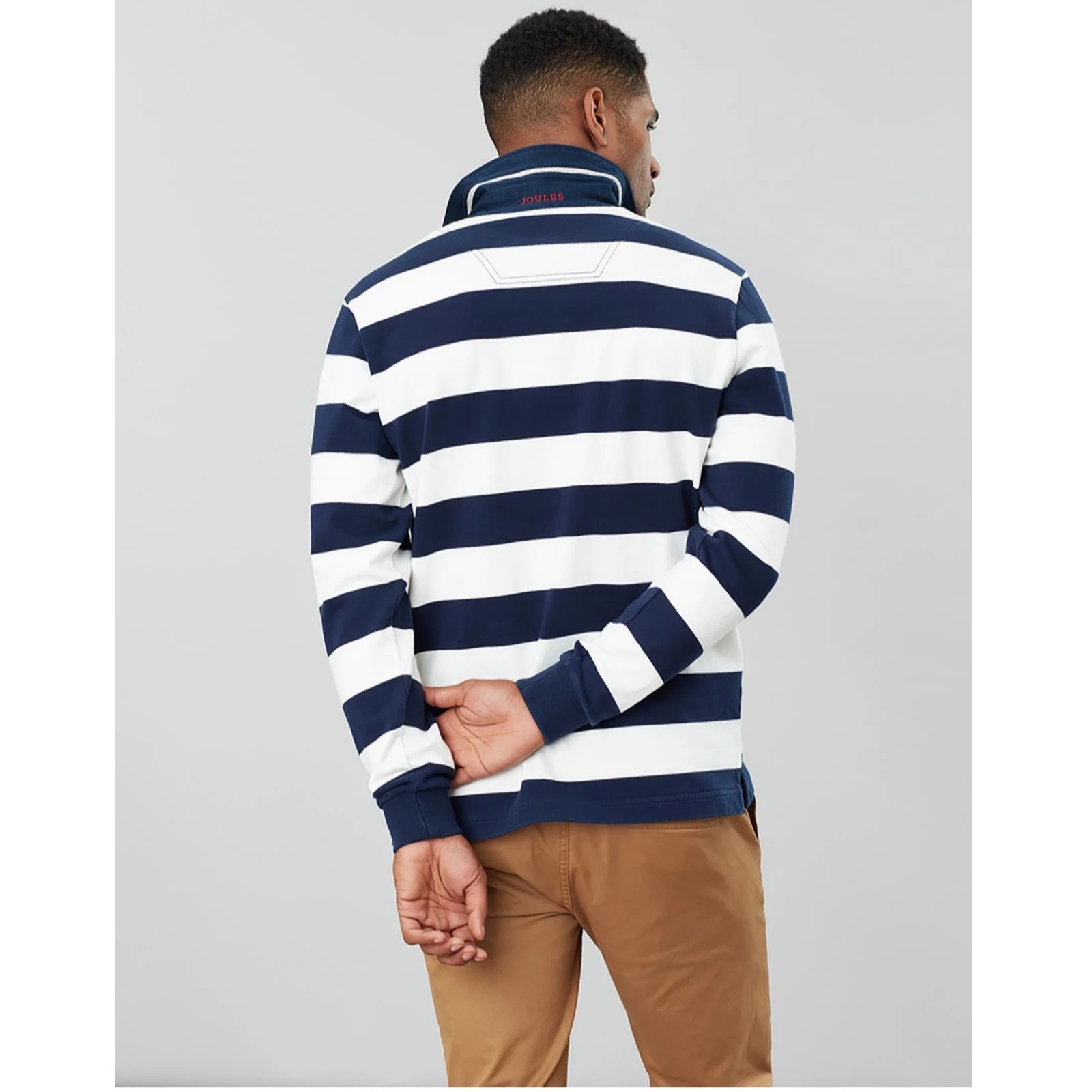 Joules Mens Onside Long Sleeve Stripe Rugby Shirt QVC UK