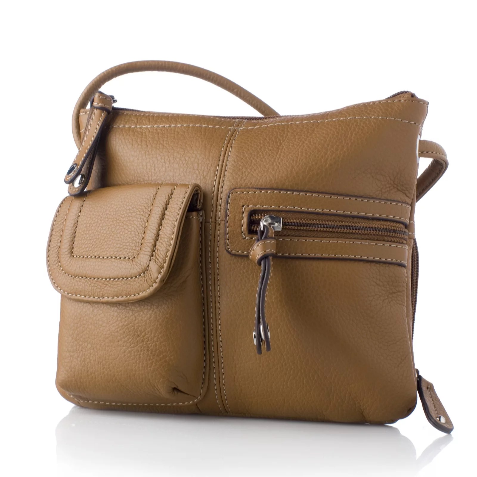 Tignanello Pebble Leather Multi Pocket Organiser Bag QVC UK